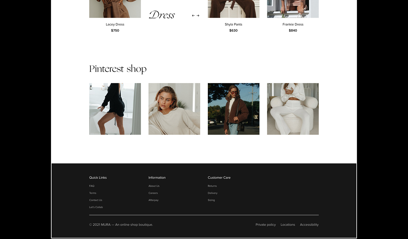 Mura Boutique | Women's clothing | Online Shop — Изображение №15 — Интерфейсы, Брендинг на Dprofile