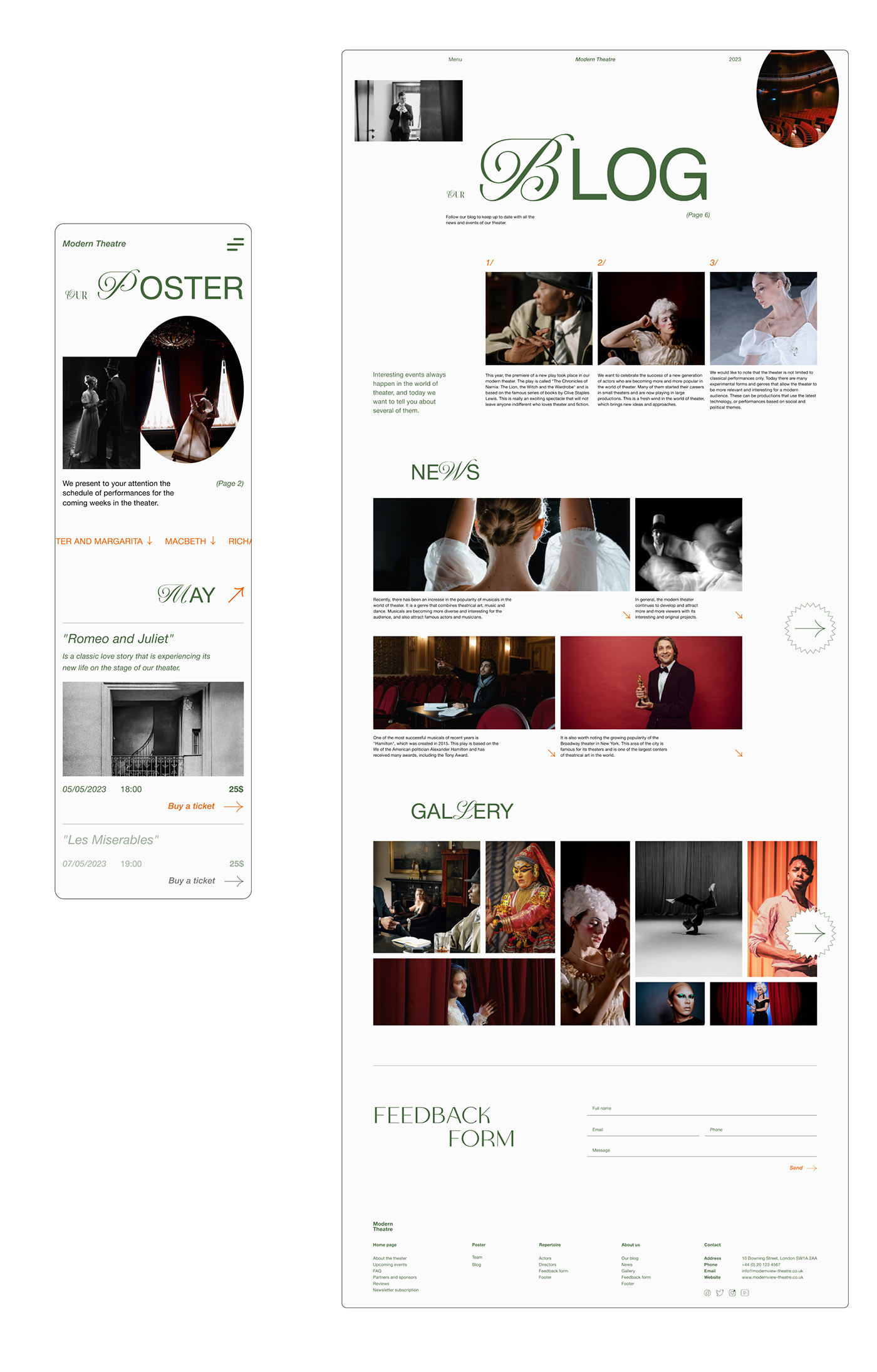 Website Modern Theatre — Изображение №11 — Интерфейсы, Графика на Dprofile