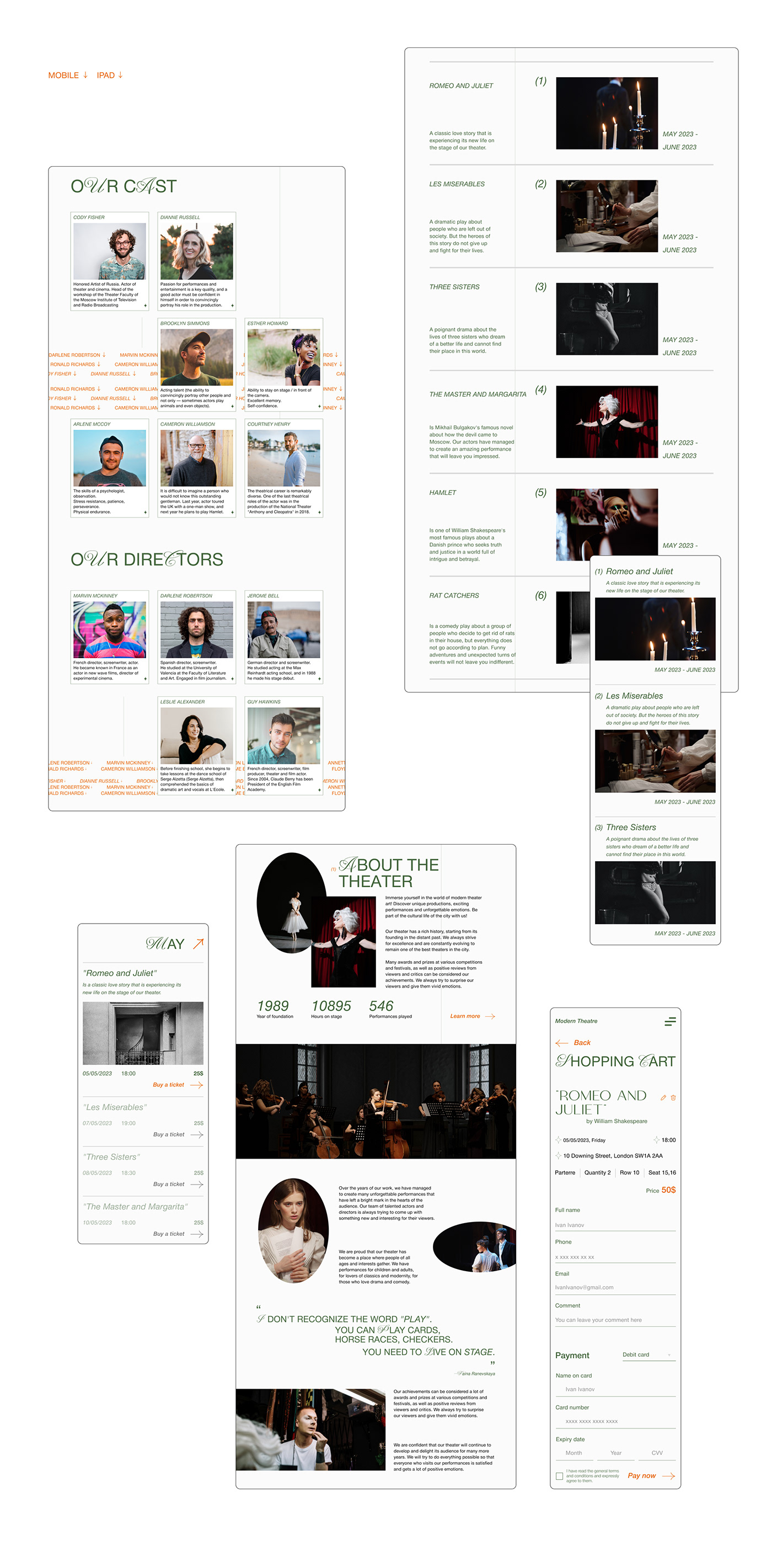 Website Modern Theatre — Изображение №15 — Интерфейсы, Графика на Dprofile