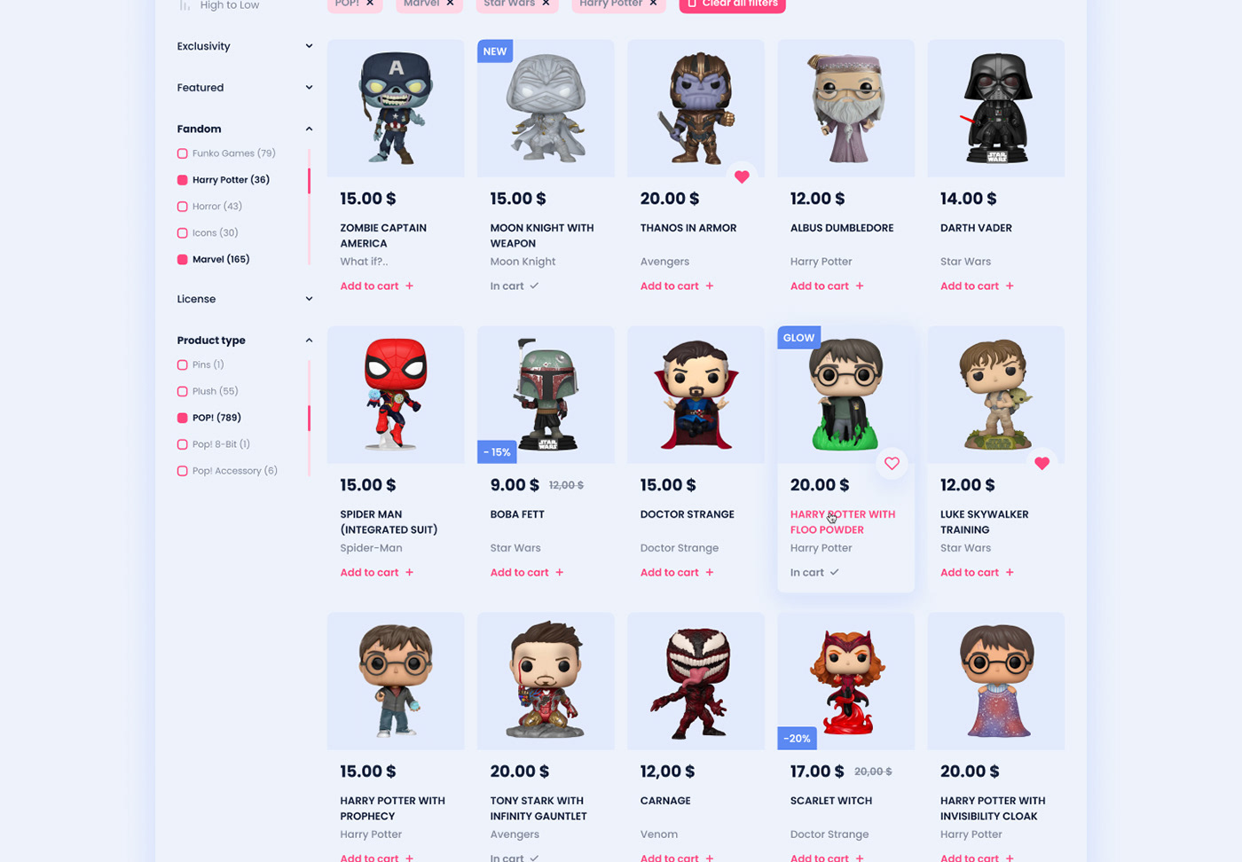Funko Store Design Concept — Изображение №11 — Интерфейсы на Dprofile