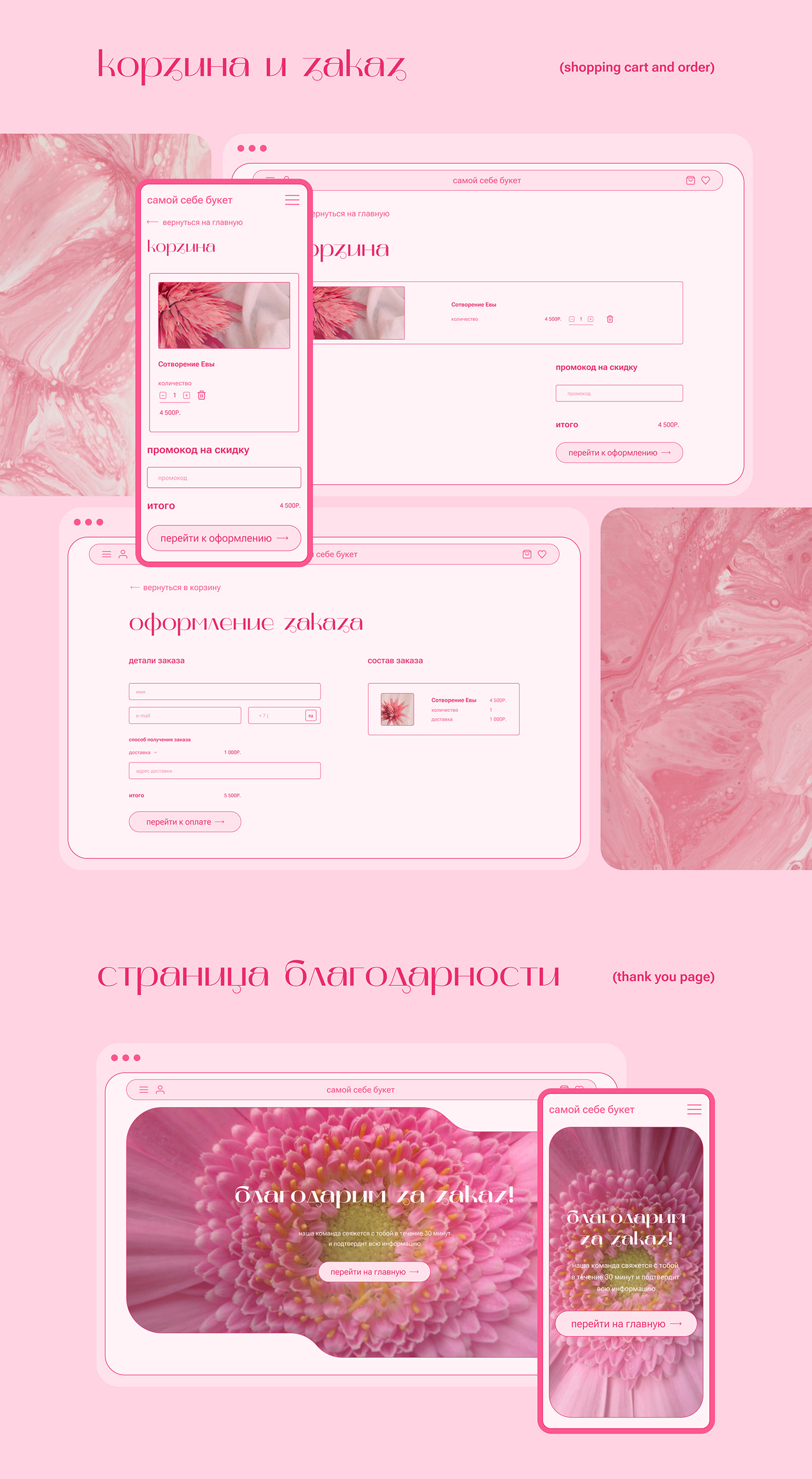 Website for online flower shop / UI/UX design — Изображение №8 — Интерфейсы, Анимация на Dprofile