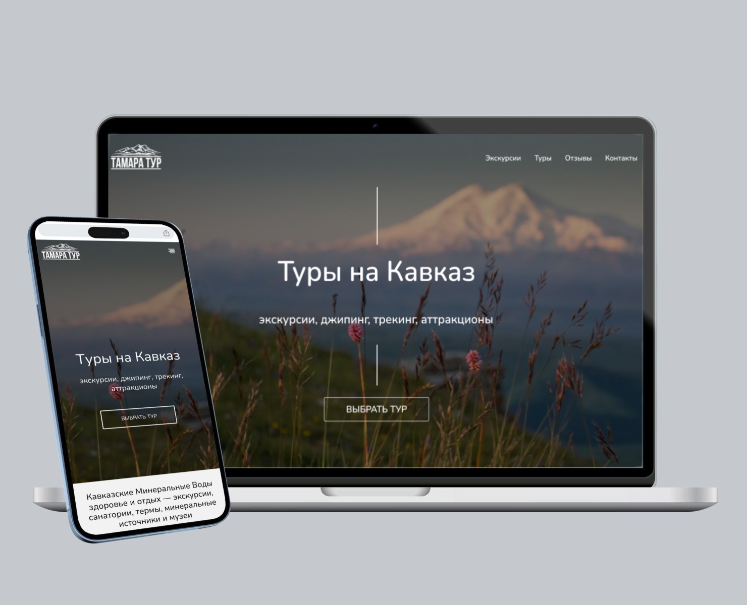 Website | Сайт | Туры на Кавказ — Интерфейсы на Dprofile