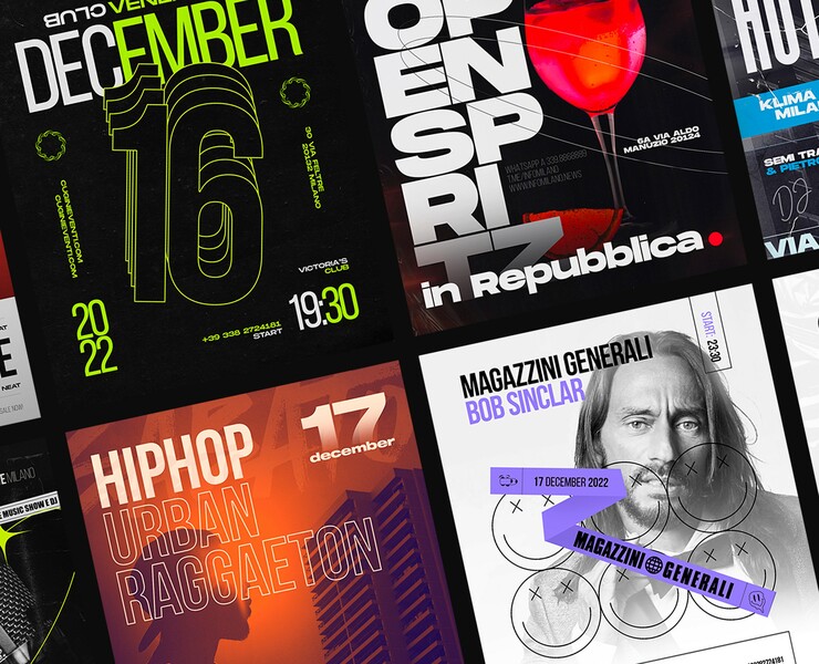 Posters for events — vol I — Иллюстрация, Графика на Dprofile