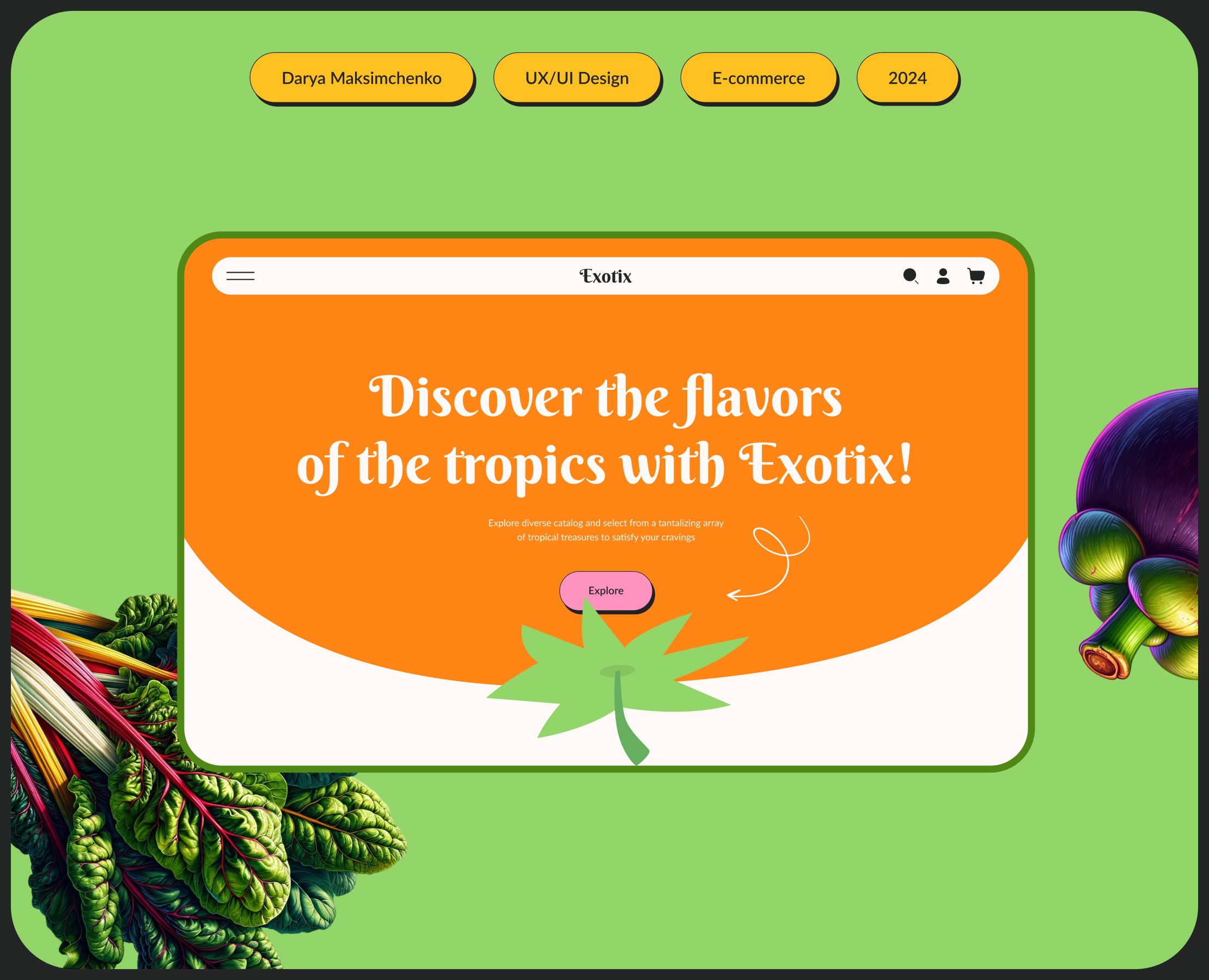 Exotic Fruits & Vegetables Online Store | UX/UI Design на Dprofile
