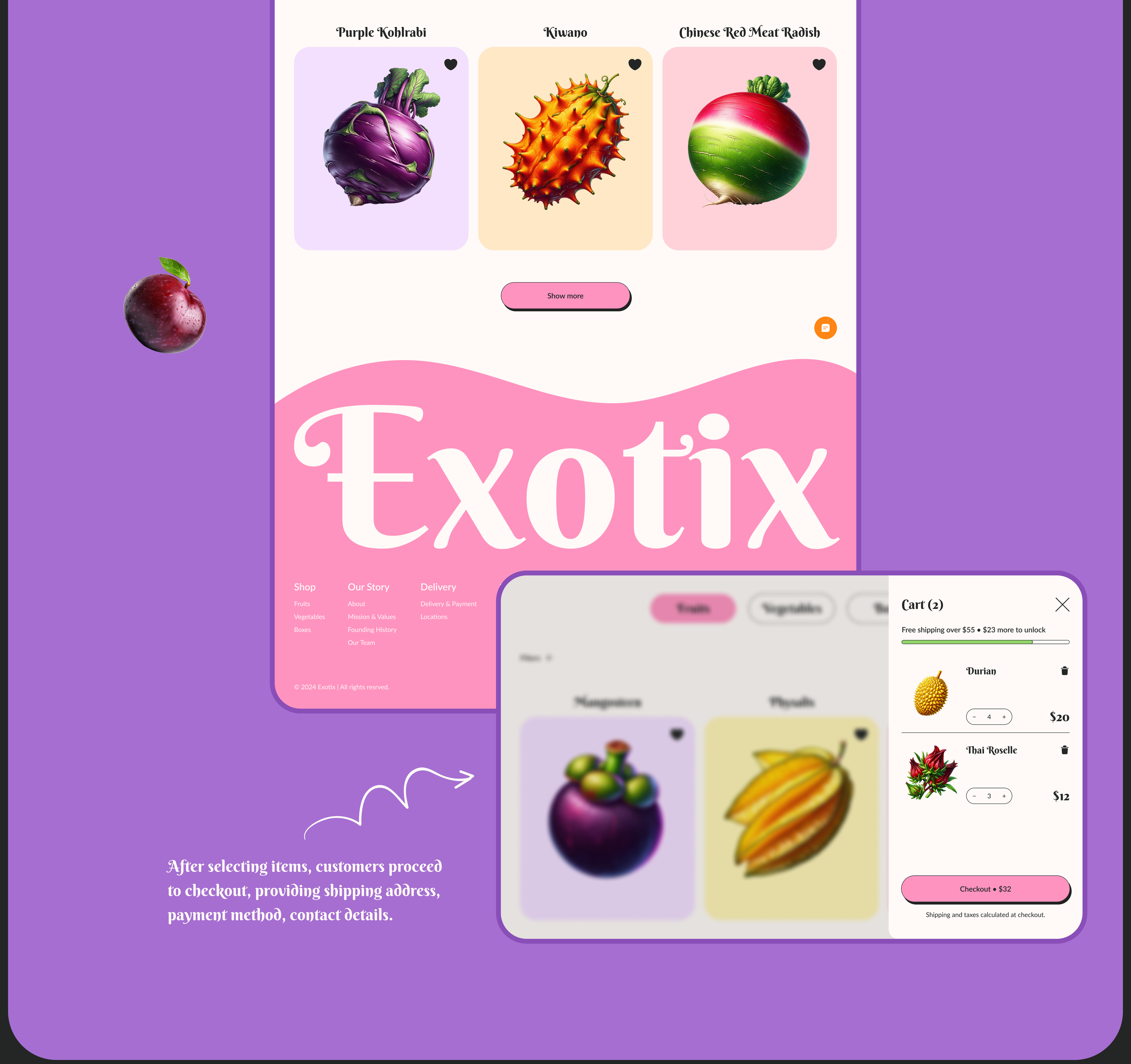 Exotic Fruits & Vegetables Online Store | UX/UI Design — Изображение №10 — Интерфейсы на Dprofile