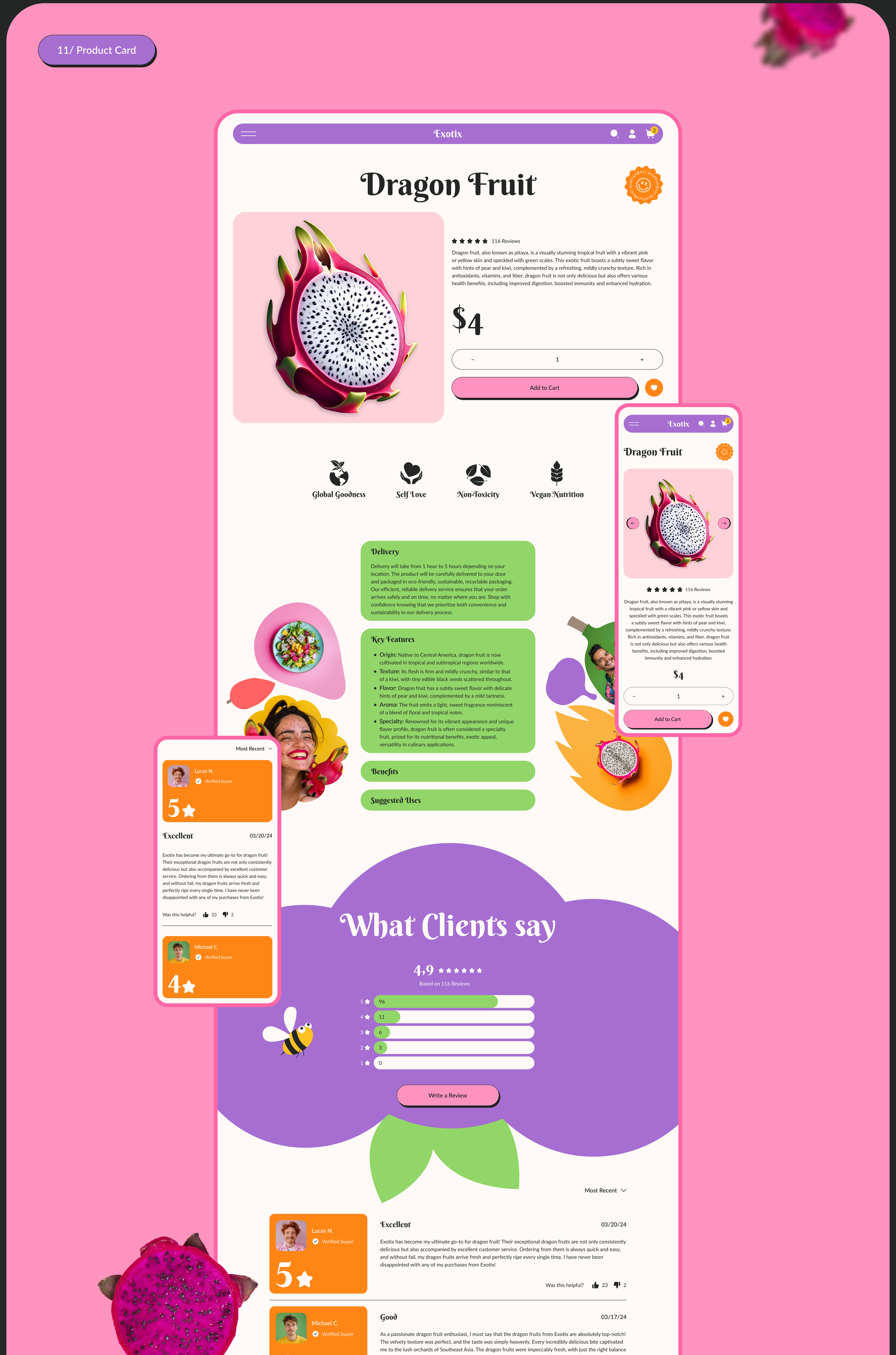 Exotic Fruits & Vegetables Online Store | UX/UI Design — Изображение №14 — Интерфейсы на Dprofile