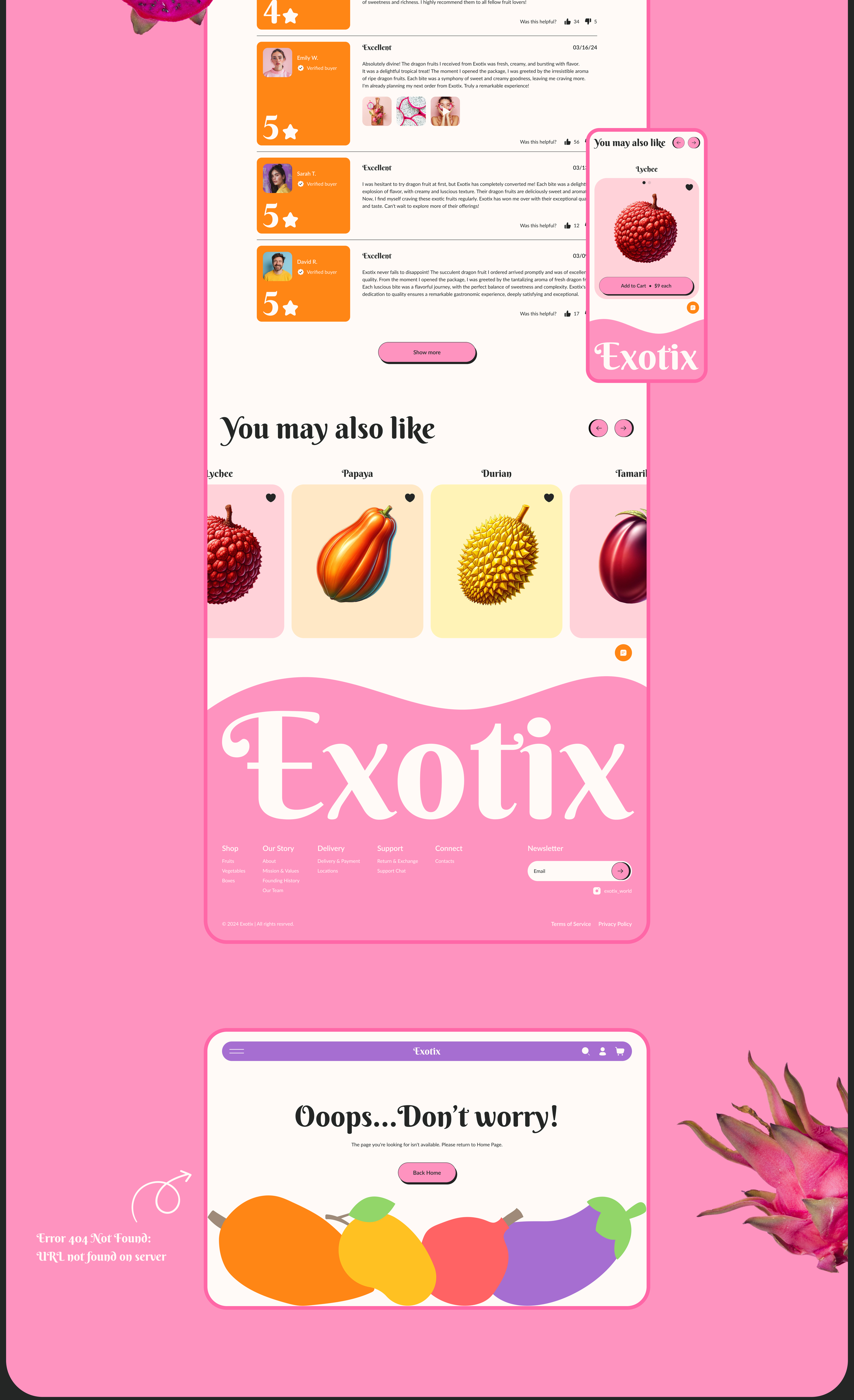 Exotic Fruits & Vegetables Online Store | UX/UI Design — Изображение №15 — Интерфейсы на Dprofile