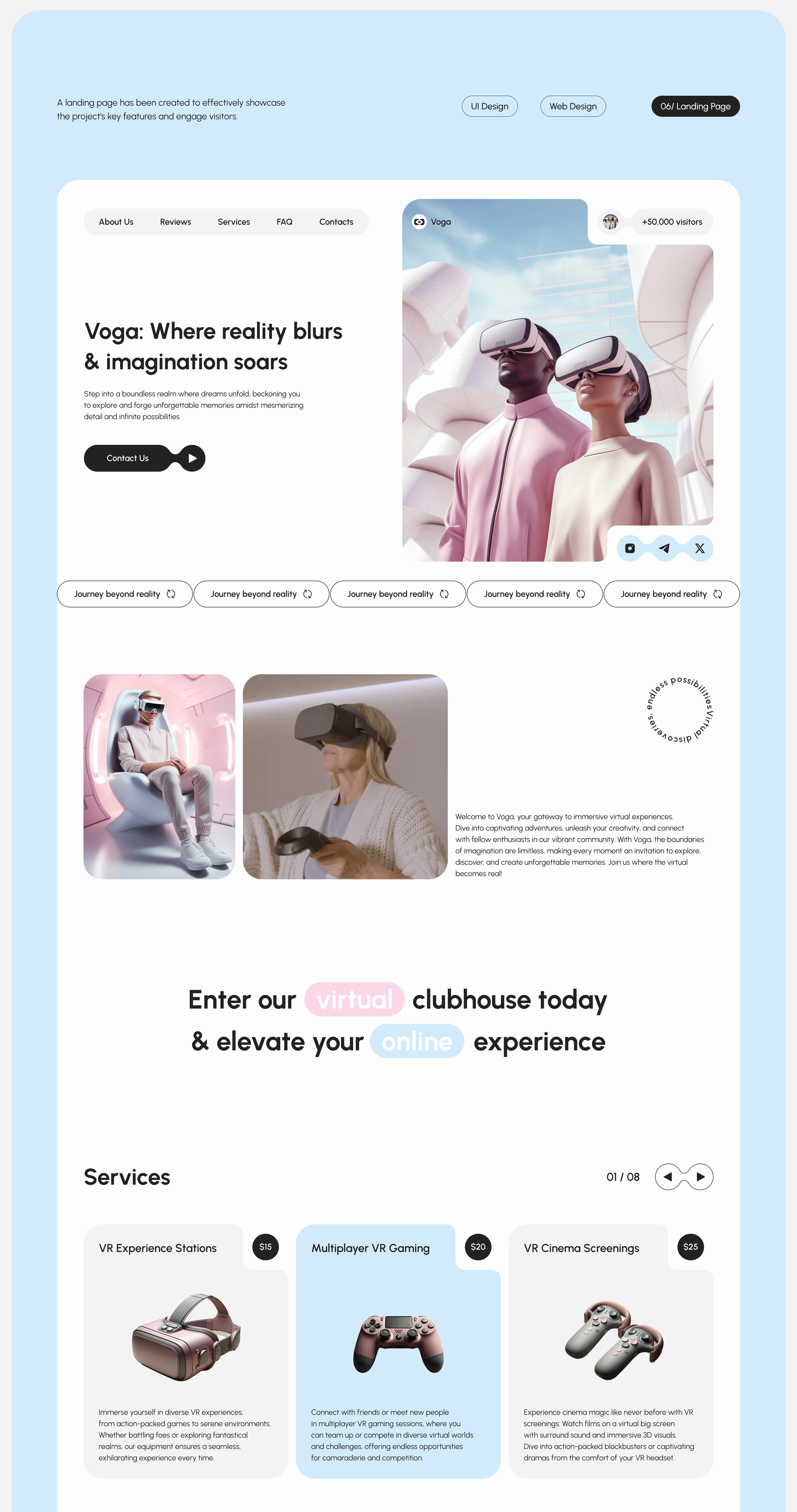 Virtual Reality Club VOGA | UX/UI Design — Изображение №5 — Интерфейсы на Dprofile
