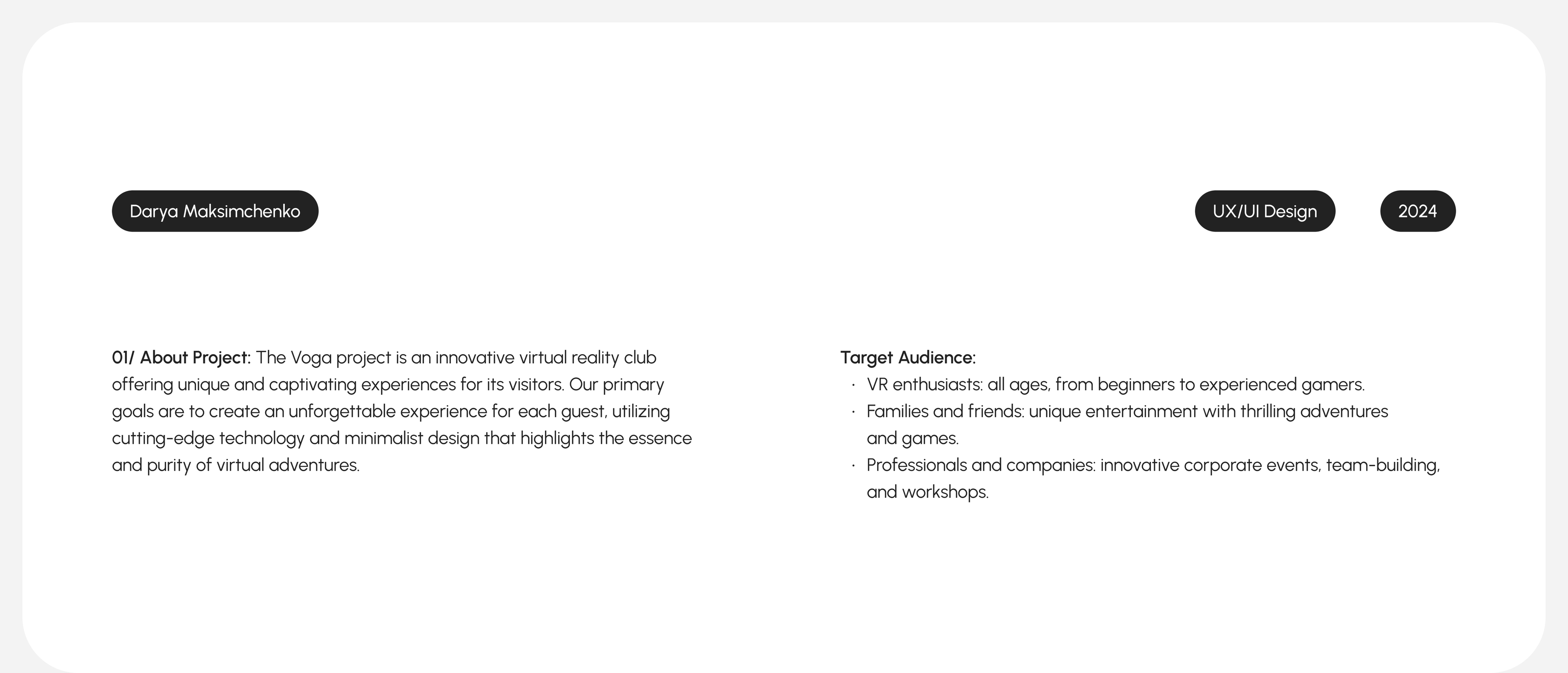 Virtual Reality Club VOGA | UX/UI Design — Изображение №1 — Интерфейсы на Dprofile