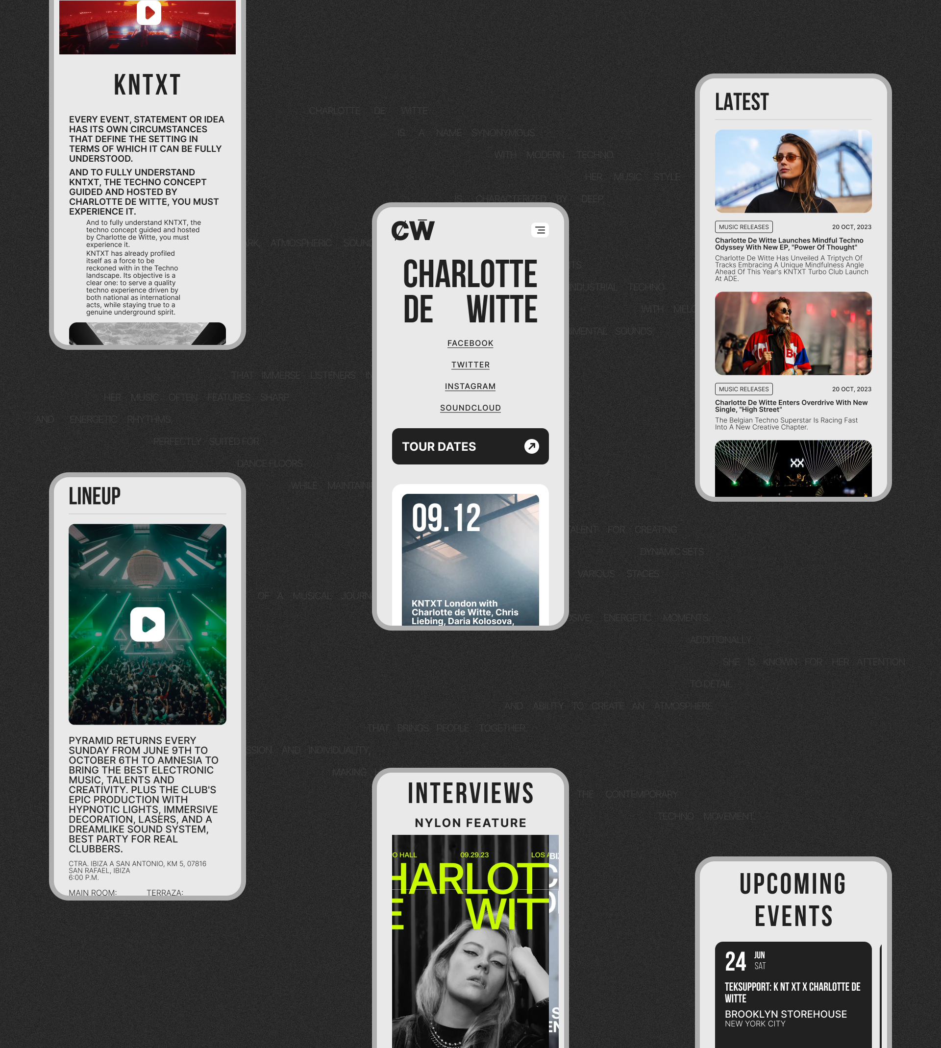 Charlotte De Witte | Corporate Website | UX/UI — Изображение №3 — Интерфейсы, Брендинг на Dprofile