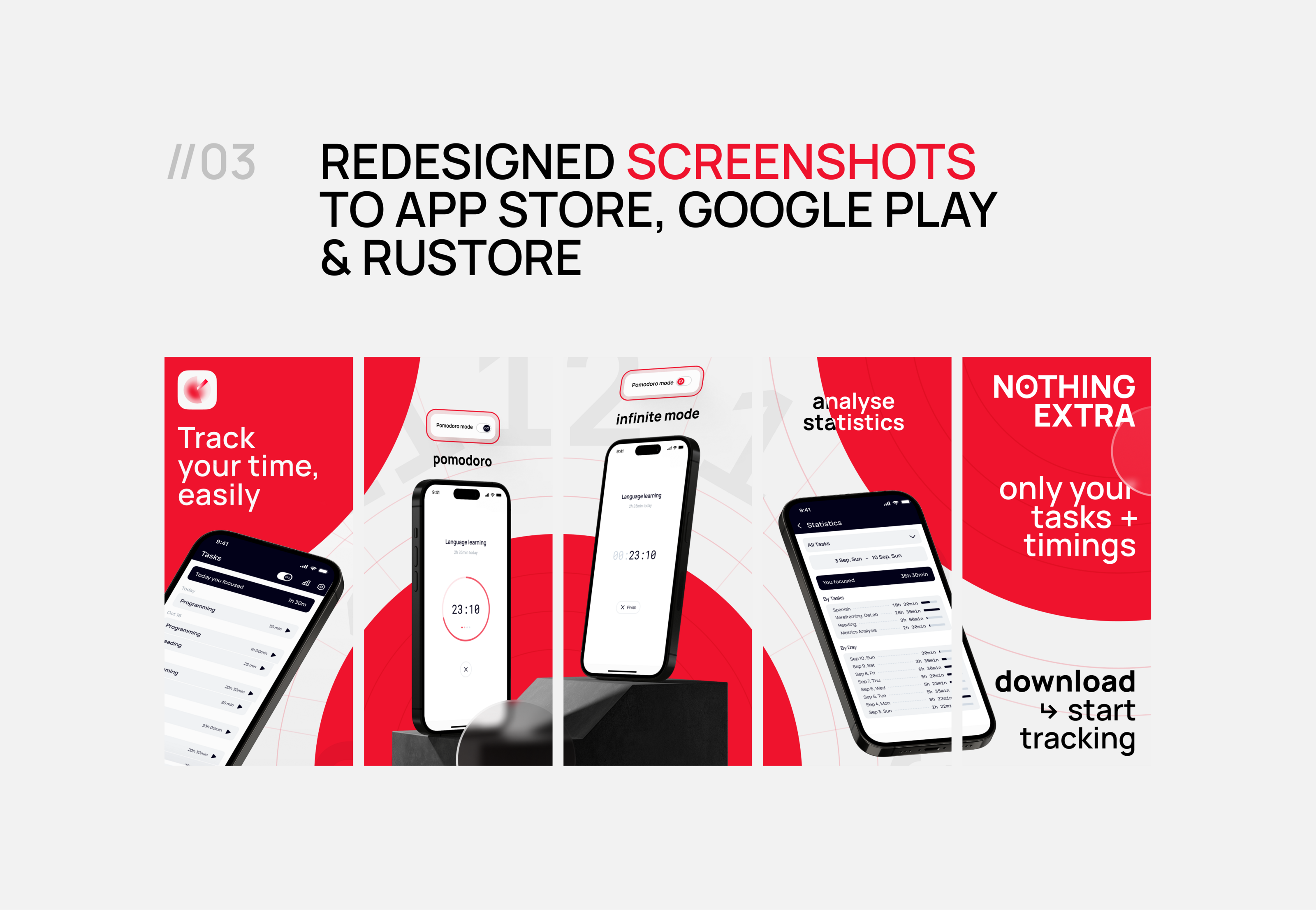 Trackerus – Тайм-трекер & Помодоро-таймер — Изображение №5 — Интерфейсы, Брендинг на Dprofile