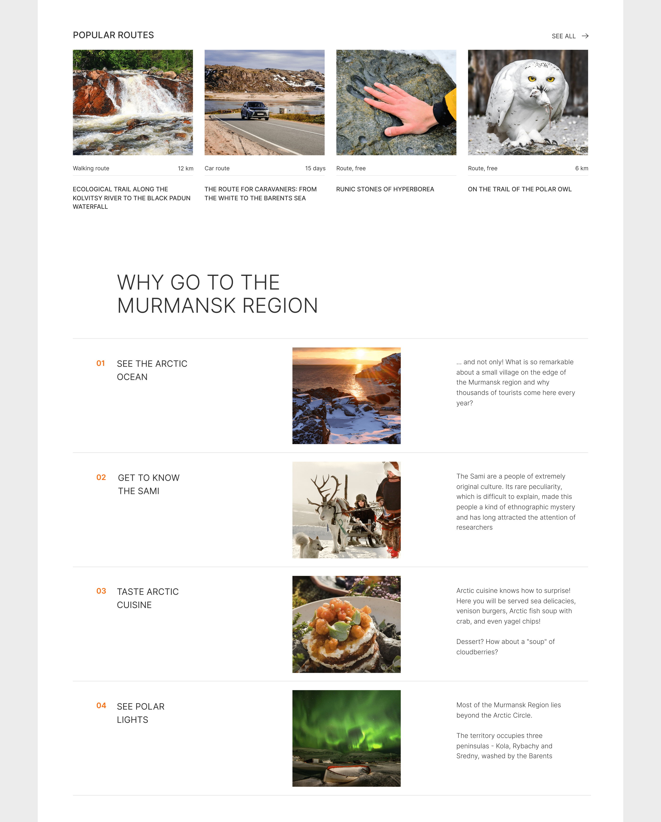 MURMANSK TRAVEL. Tourist portal — Изображение №3 — Интерфейсы на Dprofile