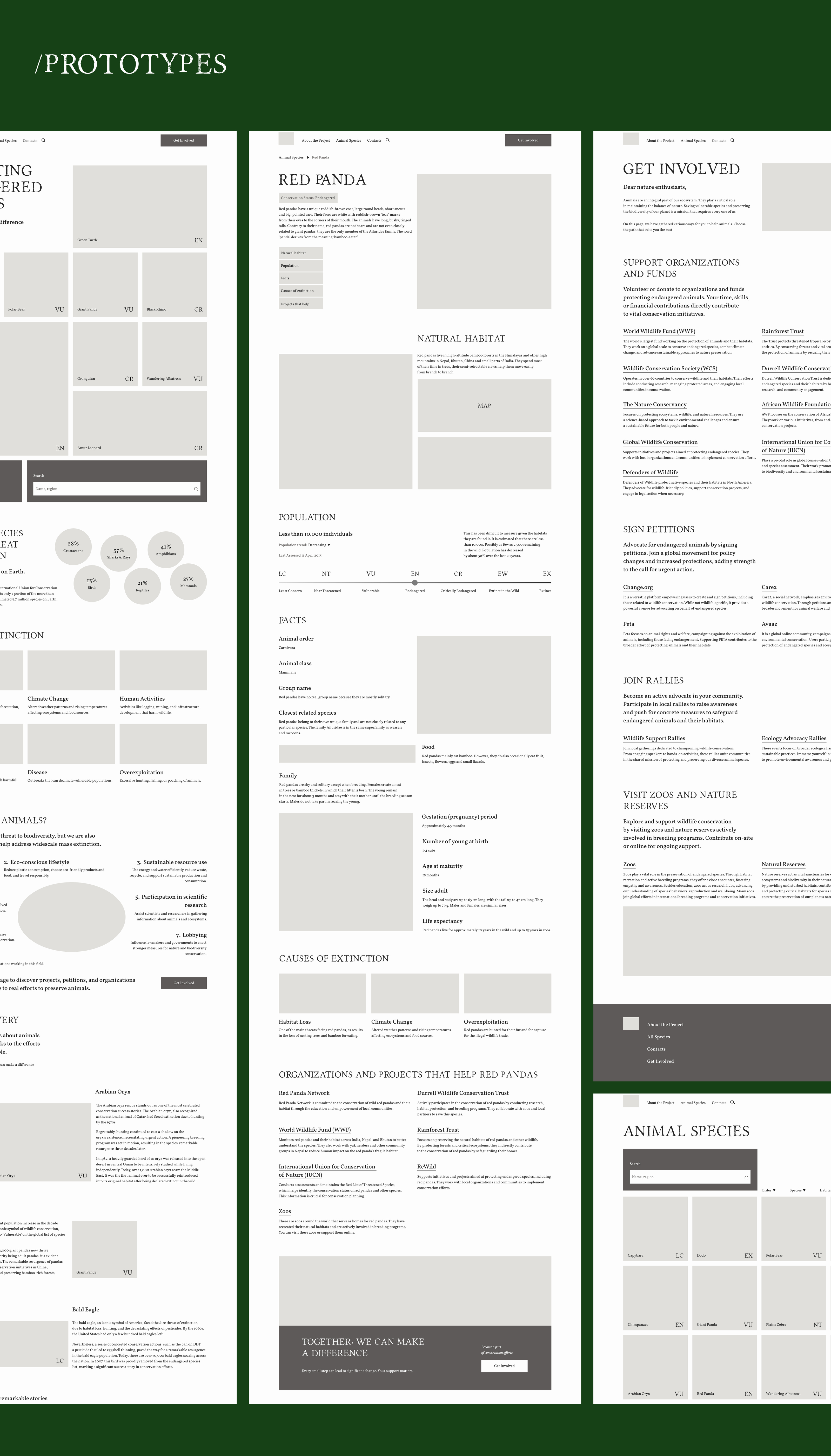 Protecting Endangered Animals / Website Concept Design — Изображение №5 — Интерфейсы на Dprofile