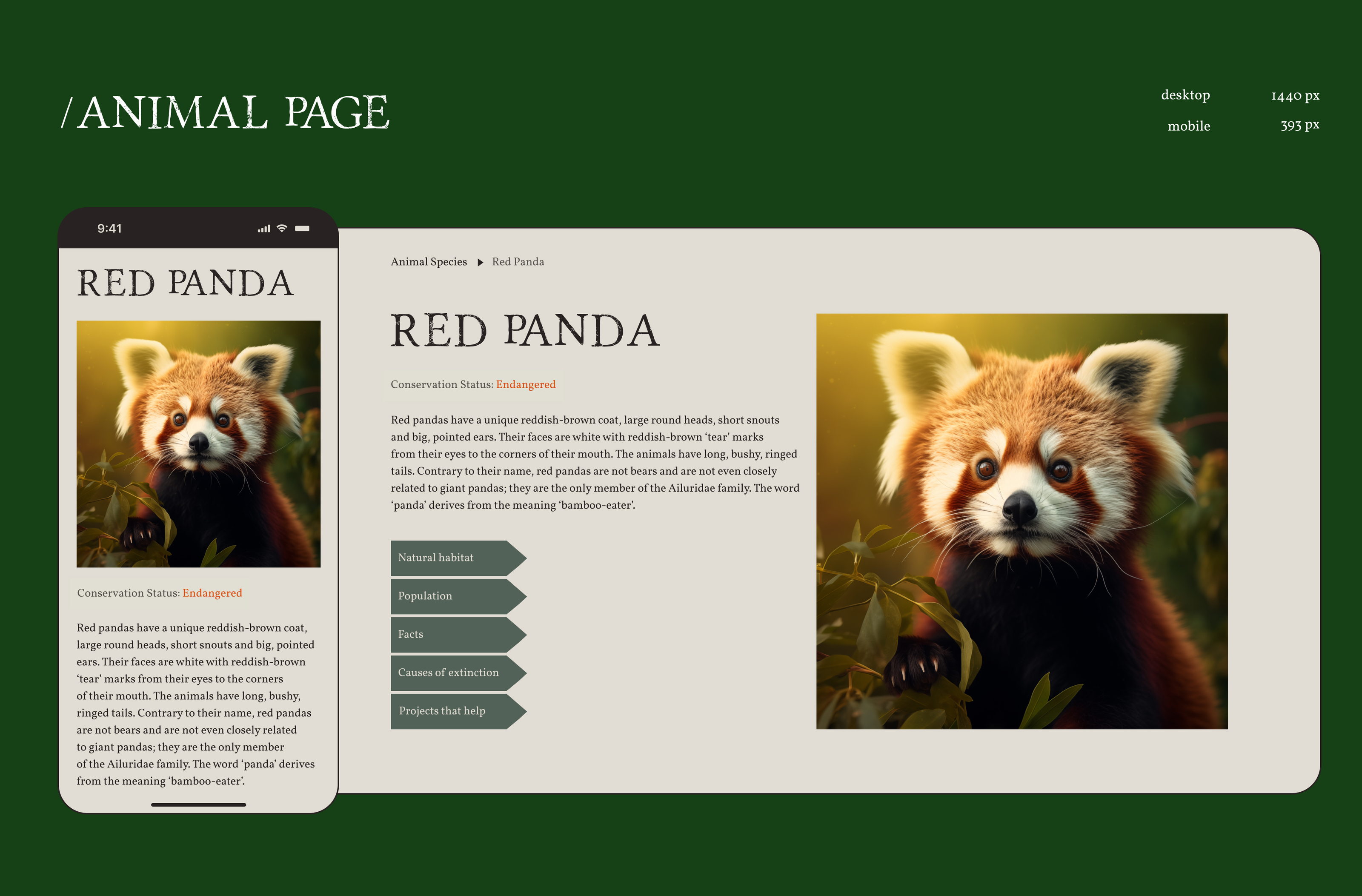 Protecting Endangered Animals / Website Concept Design — Изображение №9 — Интерфейсы на Dprofile