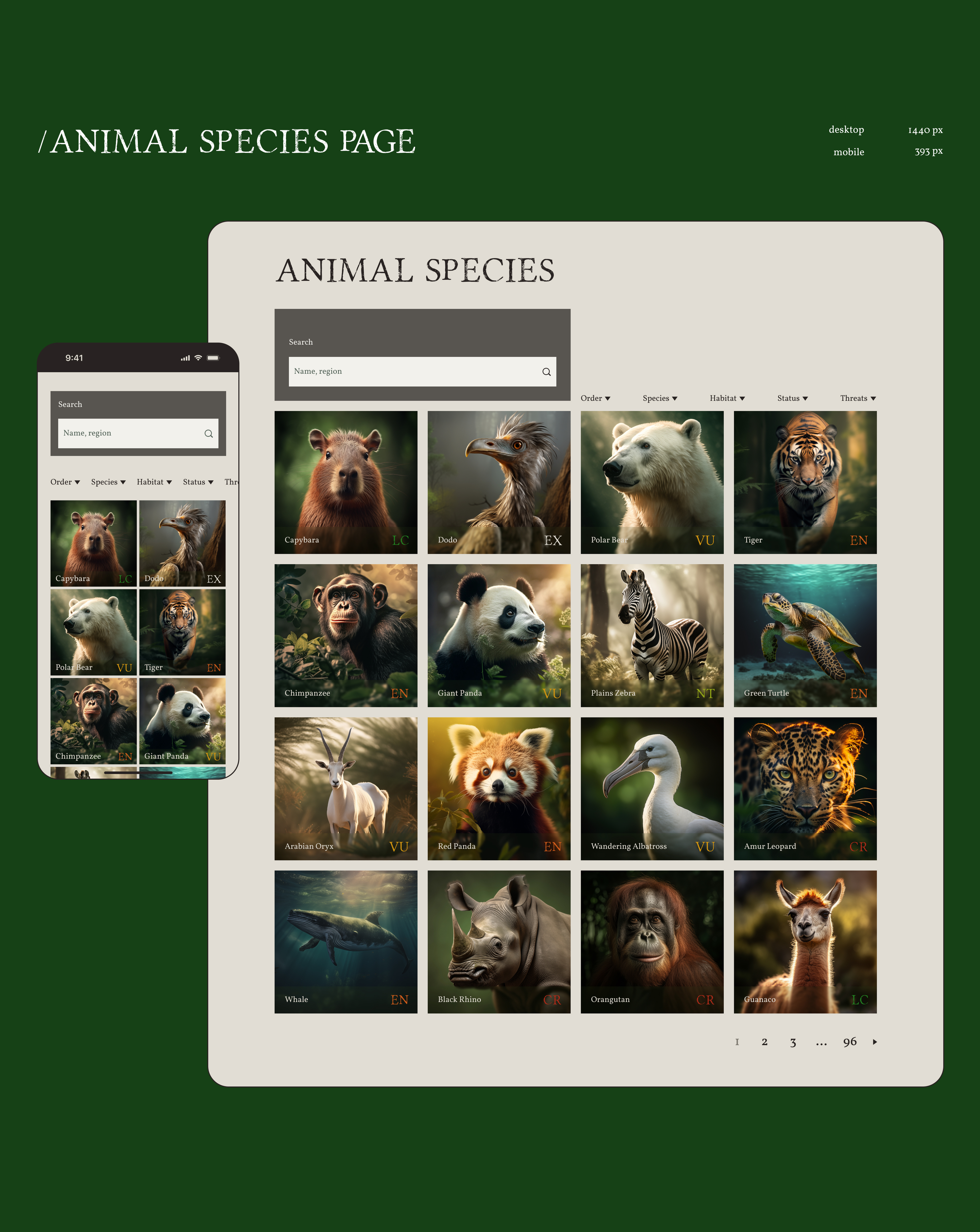 Protecting Endangered Animals / Website Concept Design — Изображение №14 — Интерфейсы на Dprofile