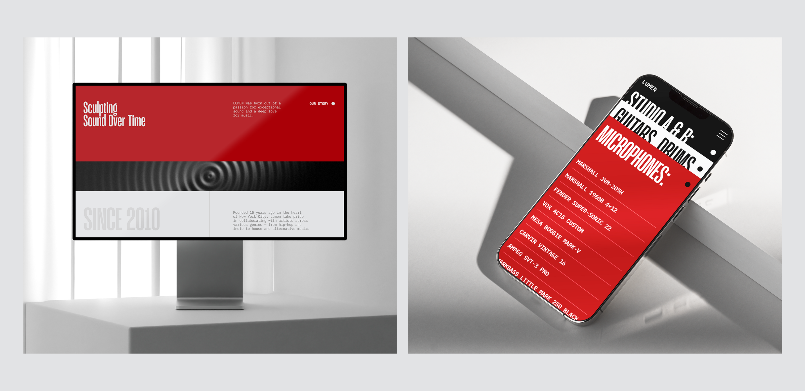 LUMEN SOUND STUDIO | DESIGN CONCEPT | WEB — Изображение №8 — Интерфейсы, 3D на Dprofile