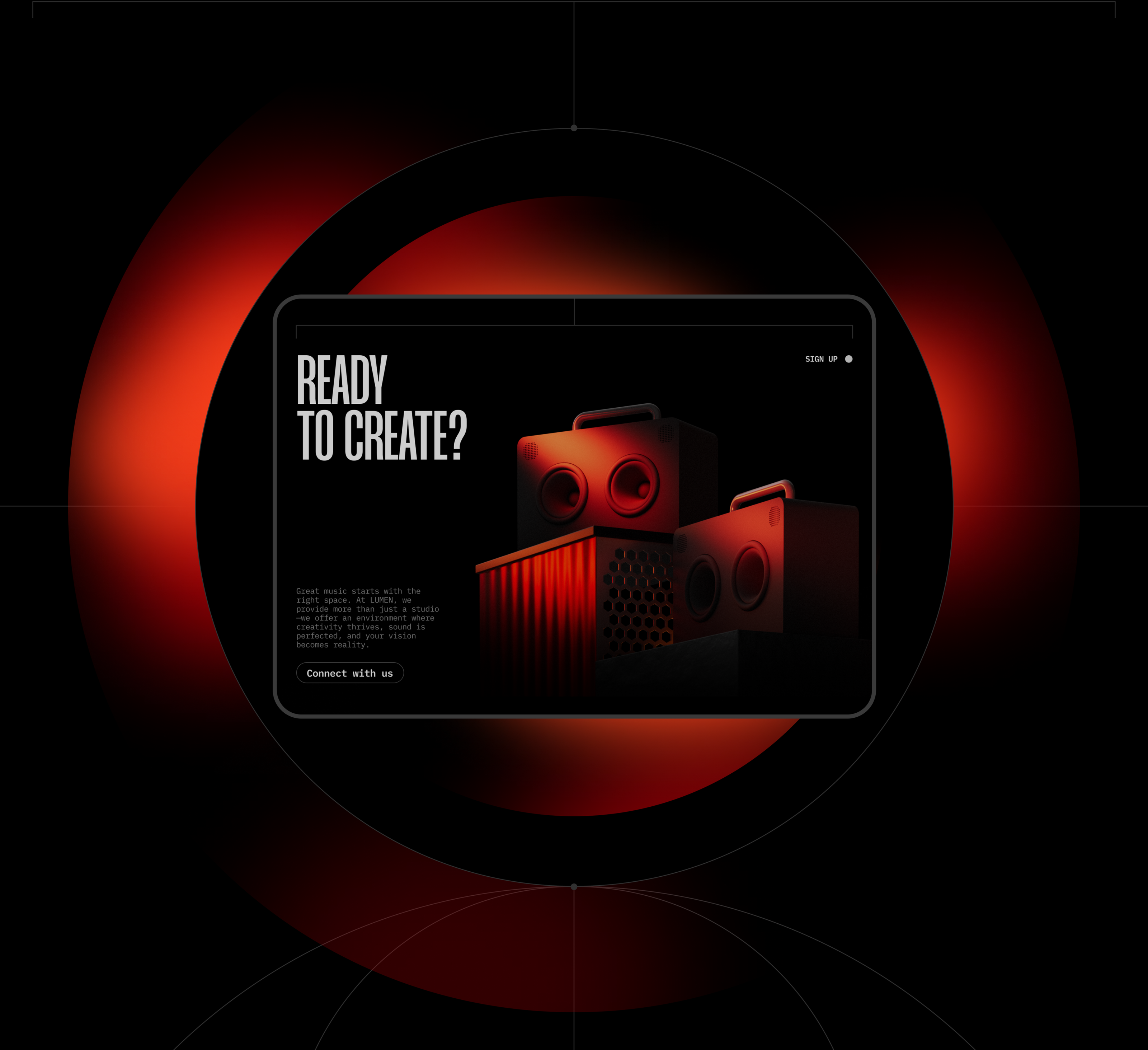 LUMEN SOUND STUDIO | DESIGN CONCEPT | WEB — Изображение №6 — Интерфейсы, 3D на Dprofile
