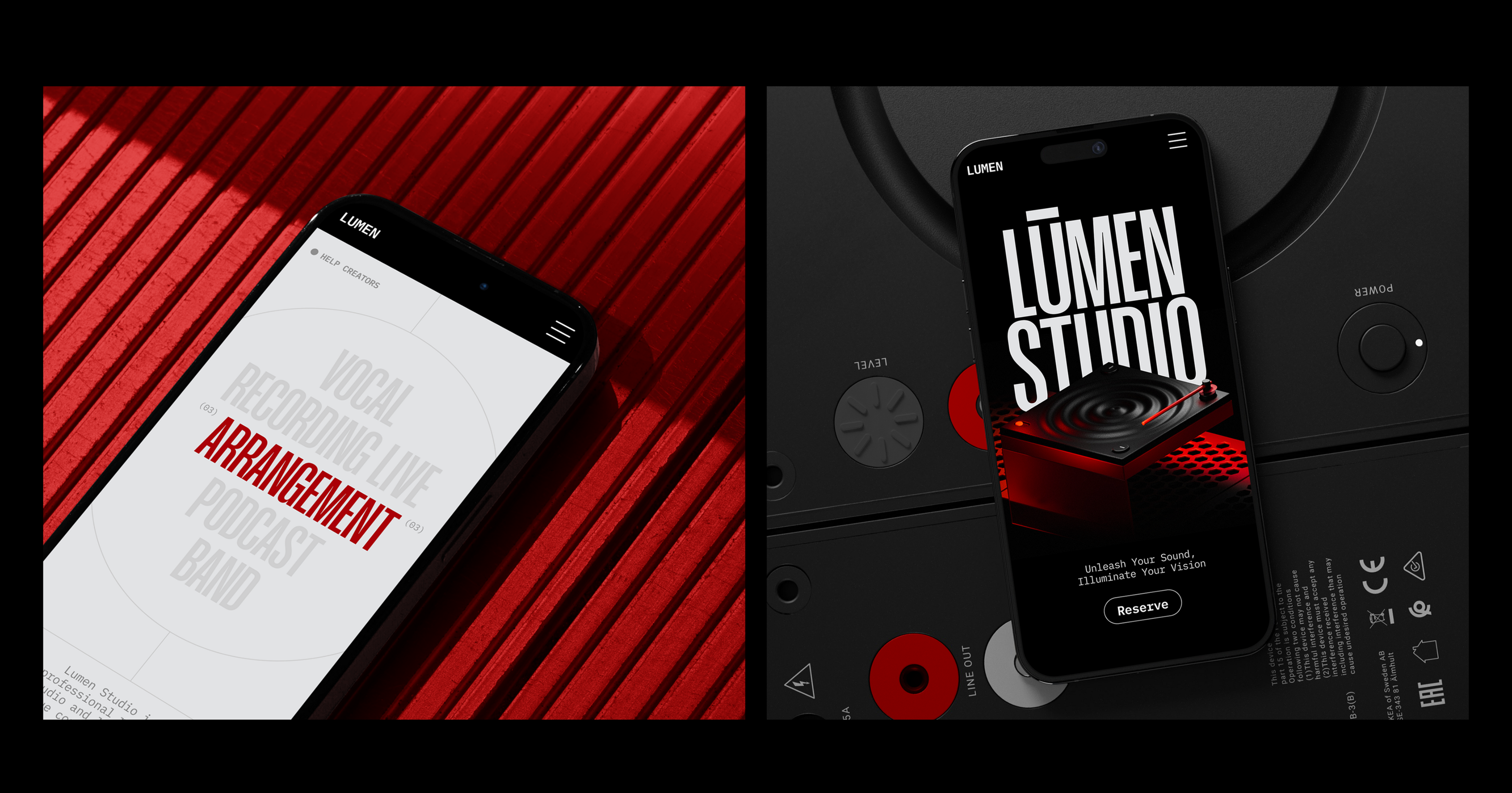LUMEN SOUND STUDIO | DESIGN CONCEPT | WEB — Изображение №3 — Интерфейсы, 3D на Dprofile