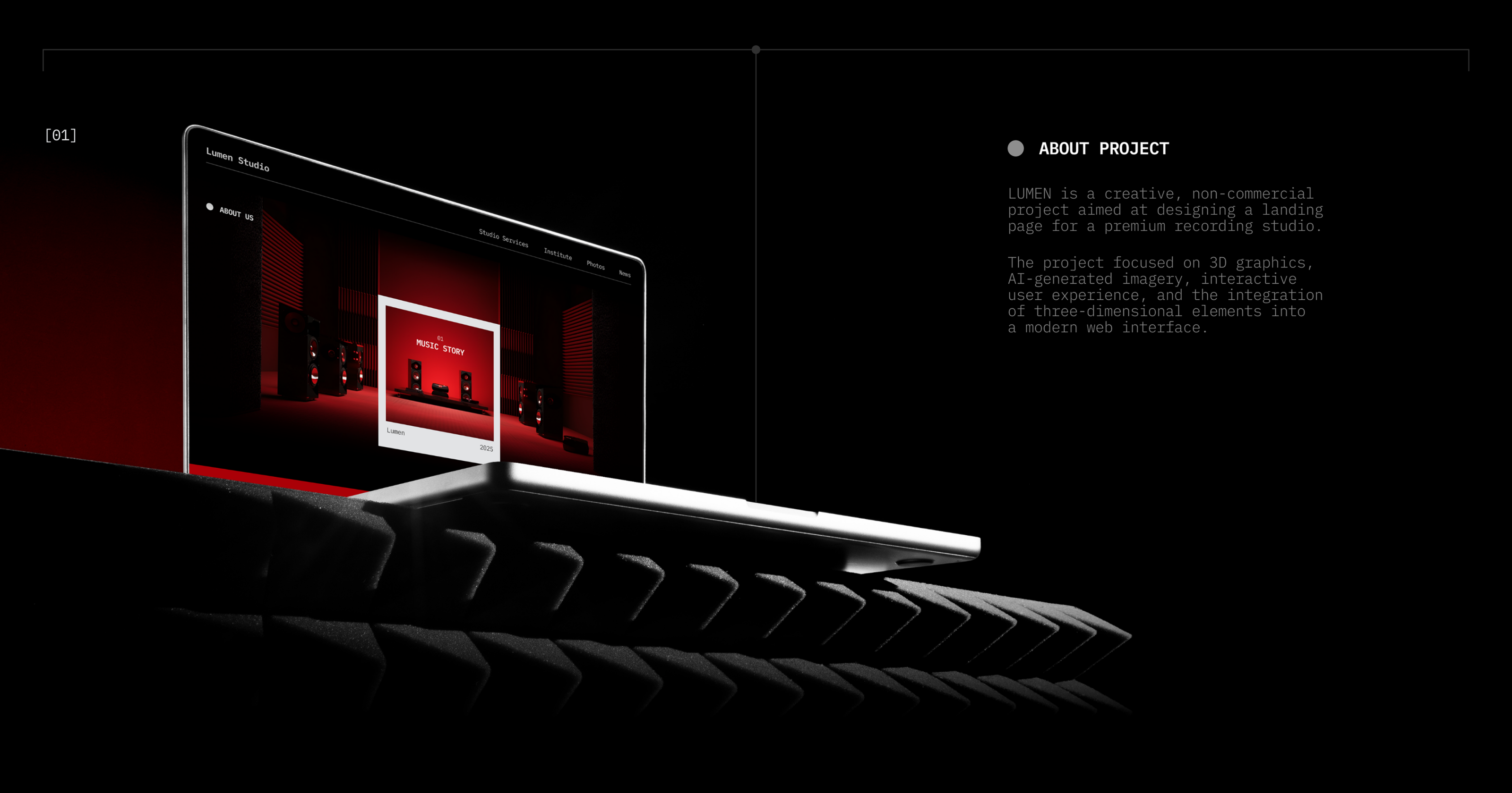 LUMEN SOUND STUDIO | DESIGN CONCEPT | WEB — Изображение №2 — Интерфейсы, 3D на Dprofile