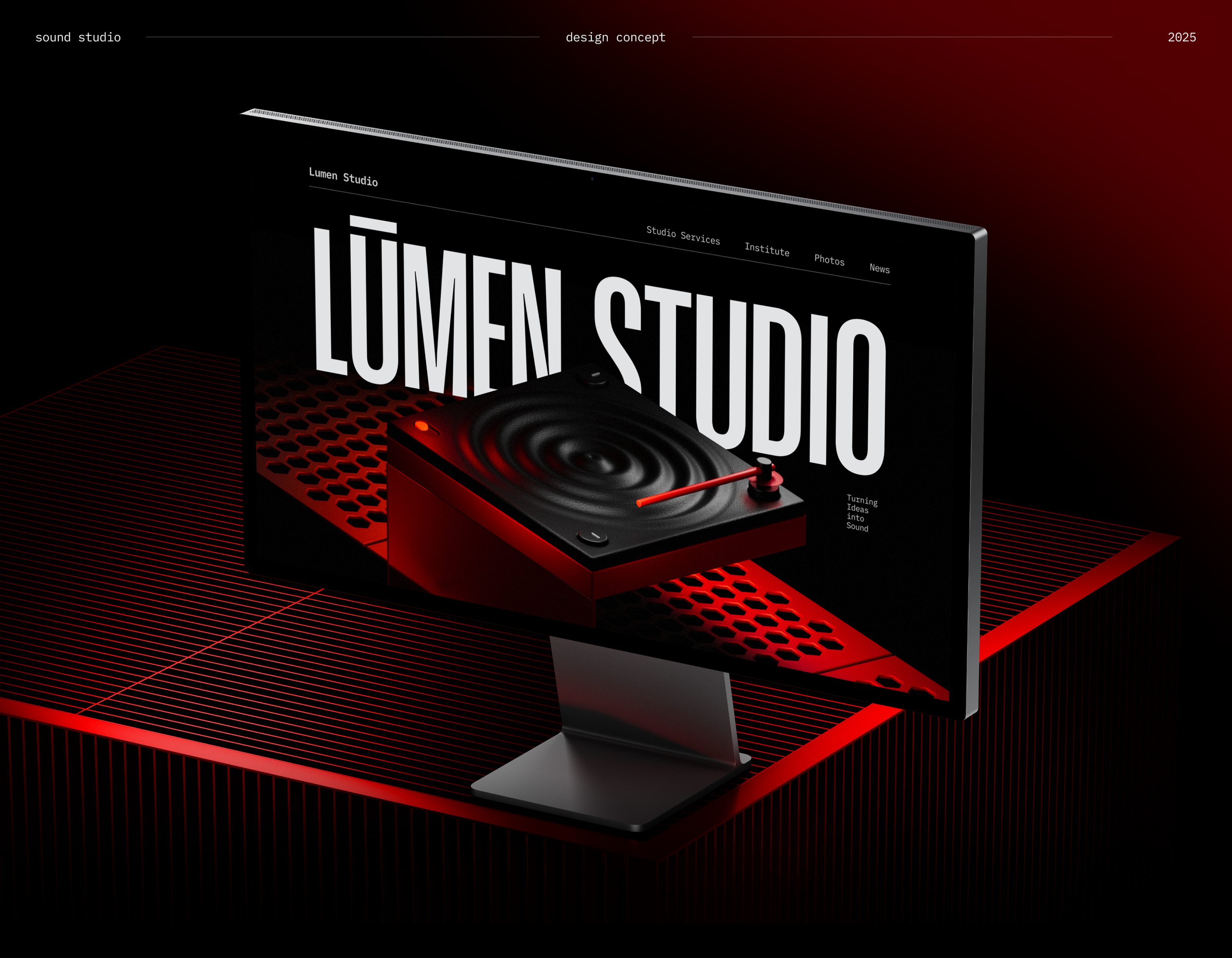 LUMEN SOUND STUDIO | DESIGN CONCEPT | WEB — Изображение №1 — Интерфейсы, 3D на Dprofile