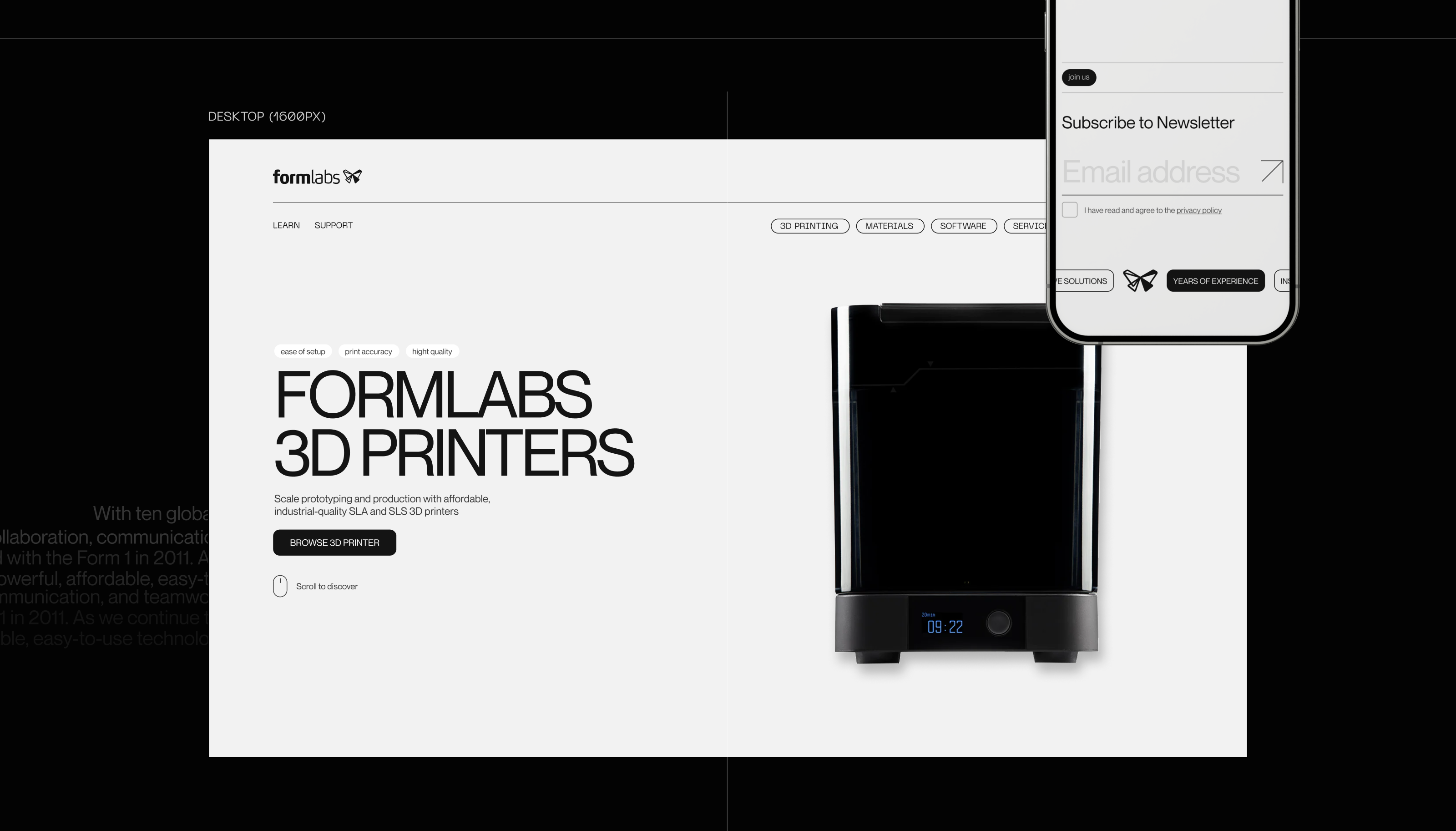Formlabs / Redesign concept — Изображение №4 — Интерфейсы, Анимация на Dprofile