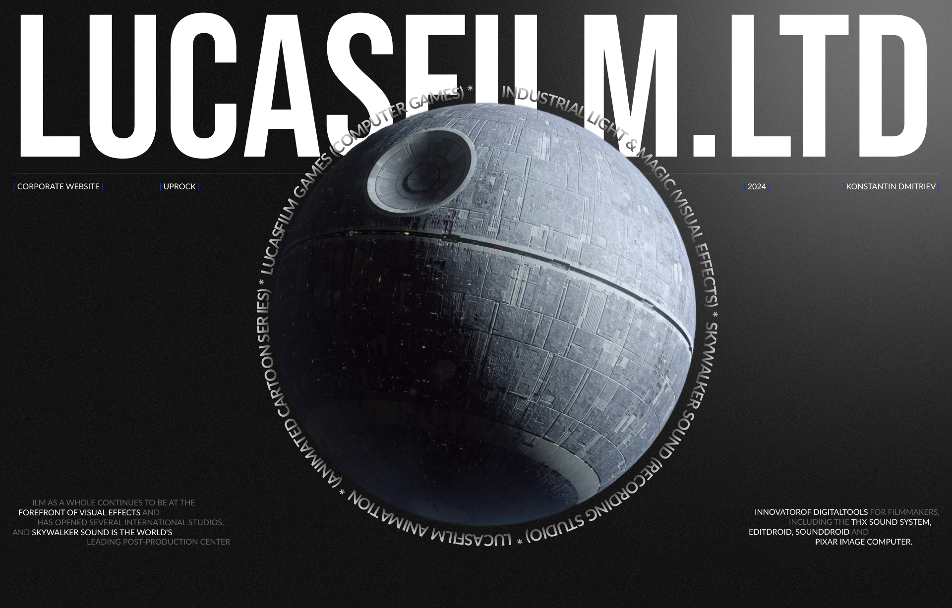LUCASFILM.LTD | Corporate website — Изображение №1 — Интерфейсы на Dprofile