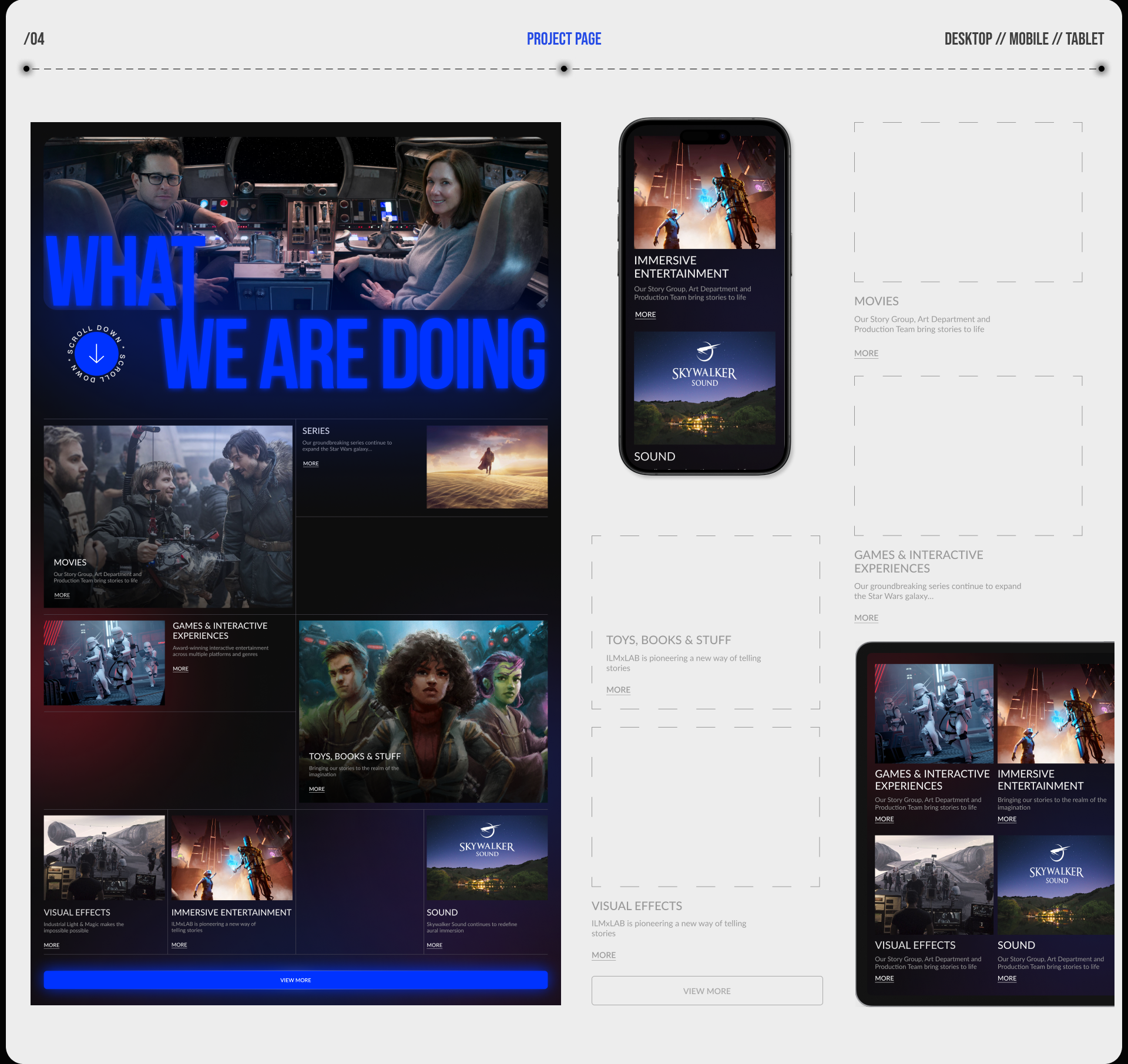 LUCASFILM.LTD | Corporate website — Изображение №6 — Интерфейсы на Dprofile
