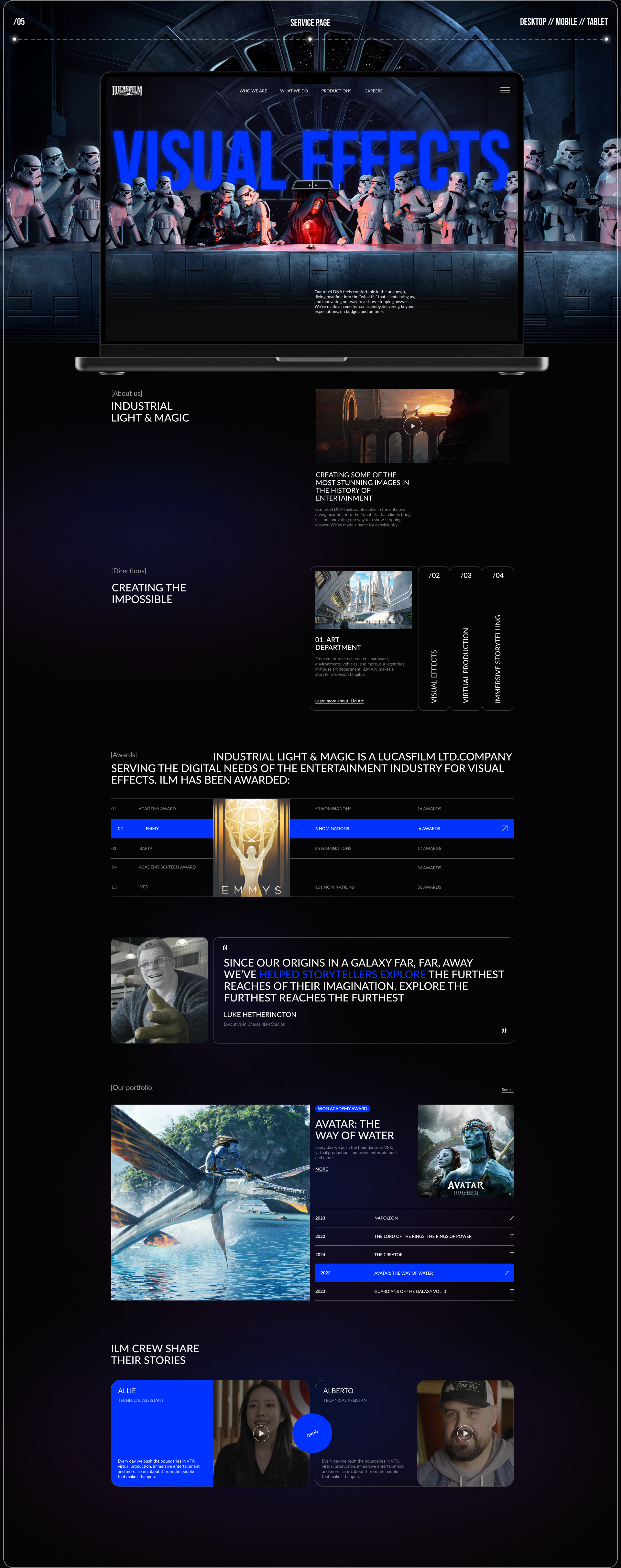 LUCASFILM.LTD | Corporate website — Изображение №9 — Интерфейсы на Dprofile