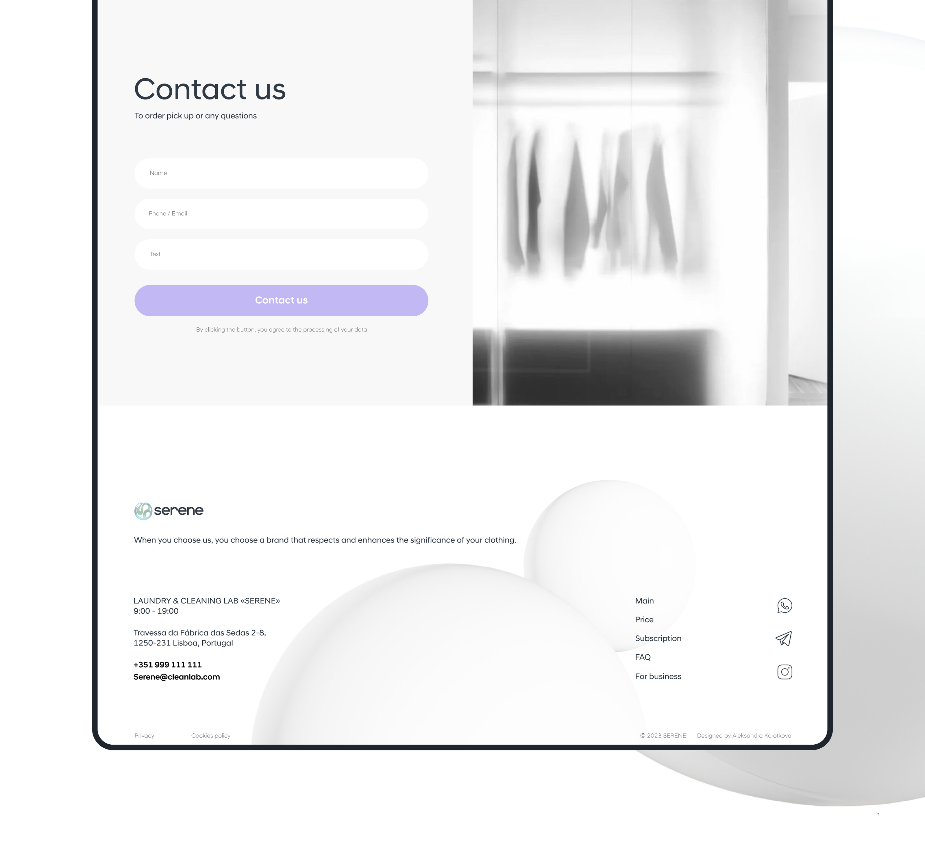 UI/UX Design | Serene | Dry cleaning — Изображение №8 — Интерфейсы на Dprofile