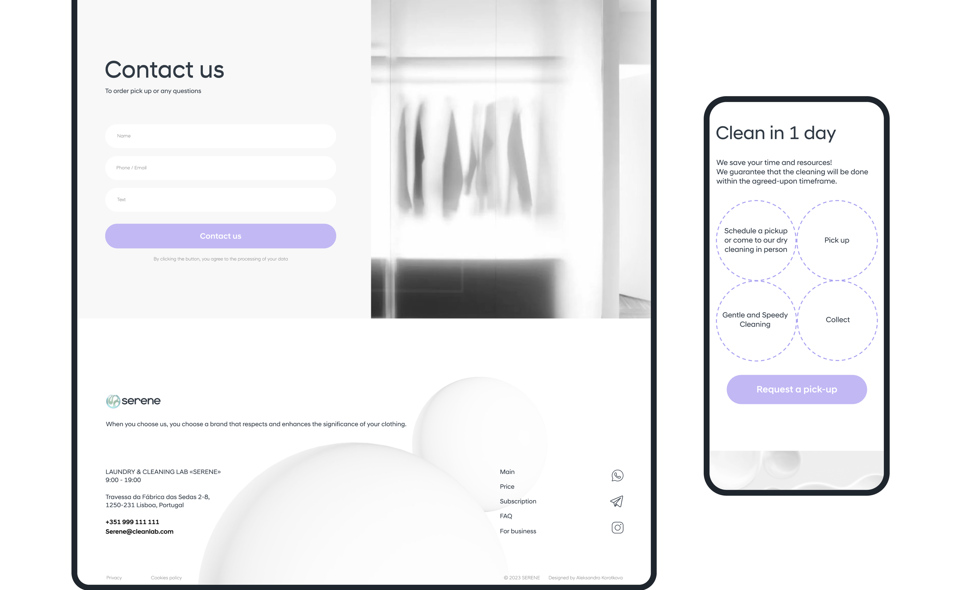 UI/UX Design | Serene | Dry cleaning — Изображение №10 — Интерфейсы на Dprofile