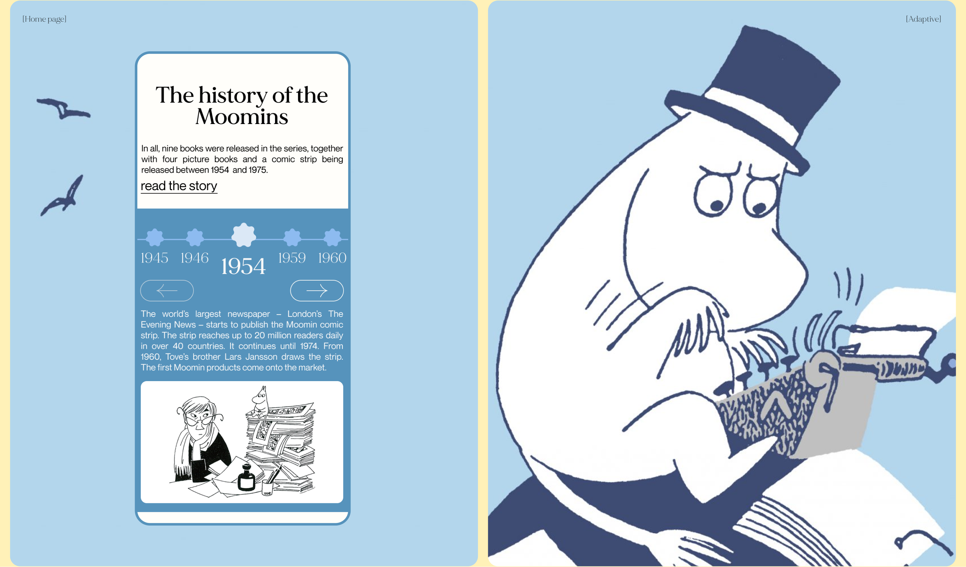MOOMIN|Corporate website — Изображение №5 — Интерфейсы, Анимация на Dprofile