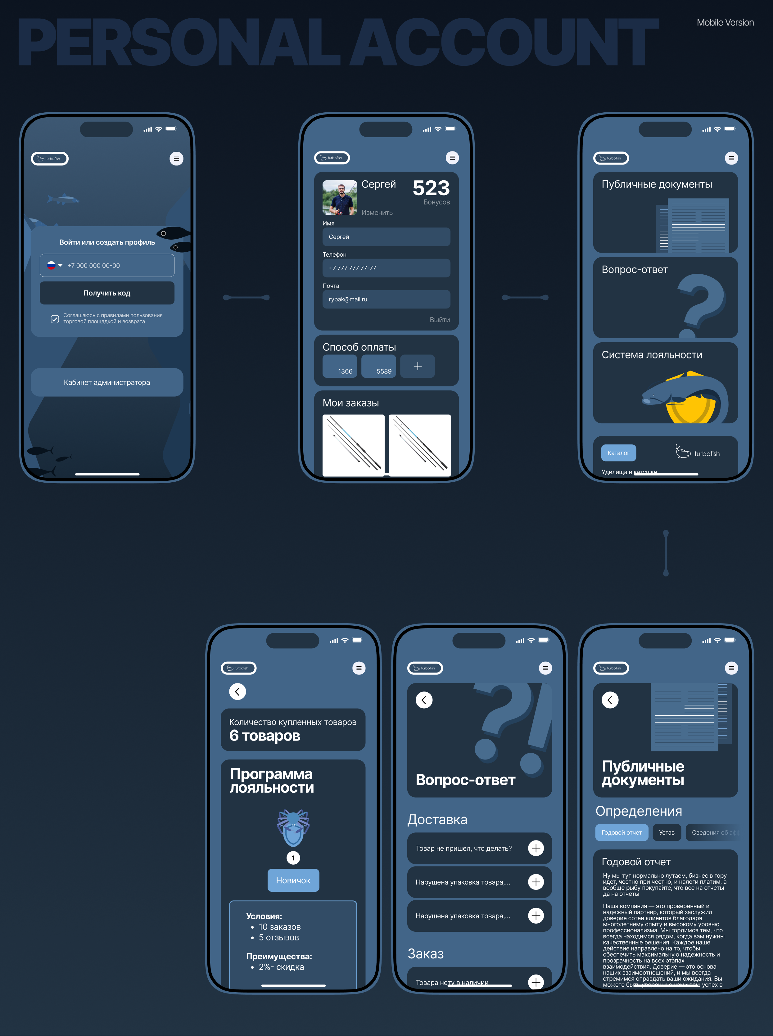 E-COMMERCE TURBOFISH — Изображение №11 — Интерфейсы, Иллюстрация на Dprofile