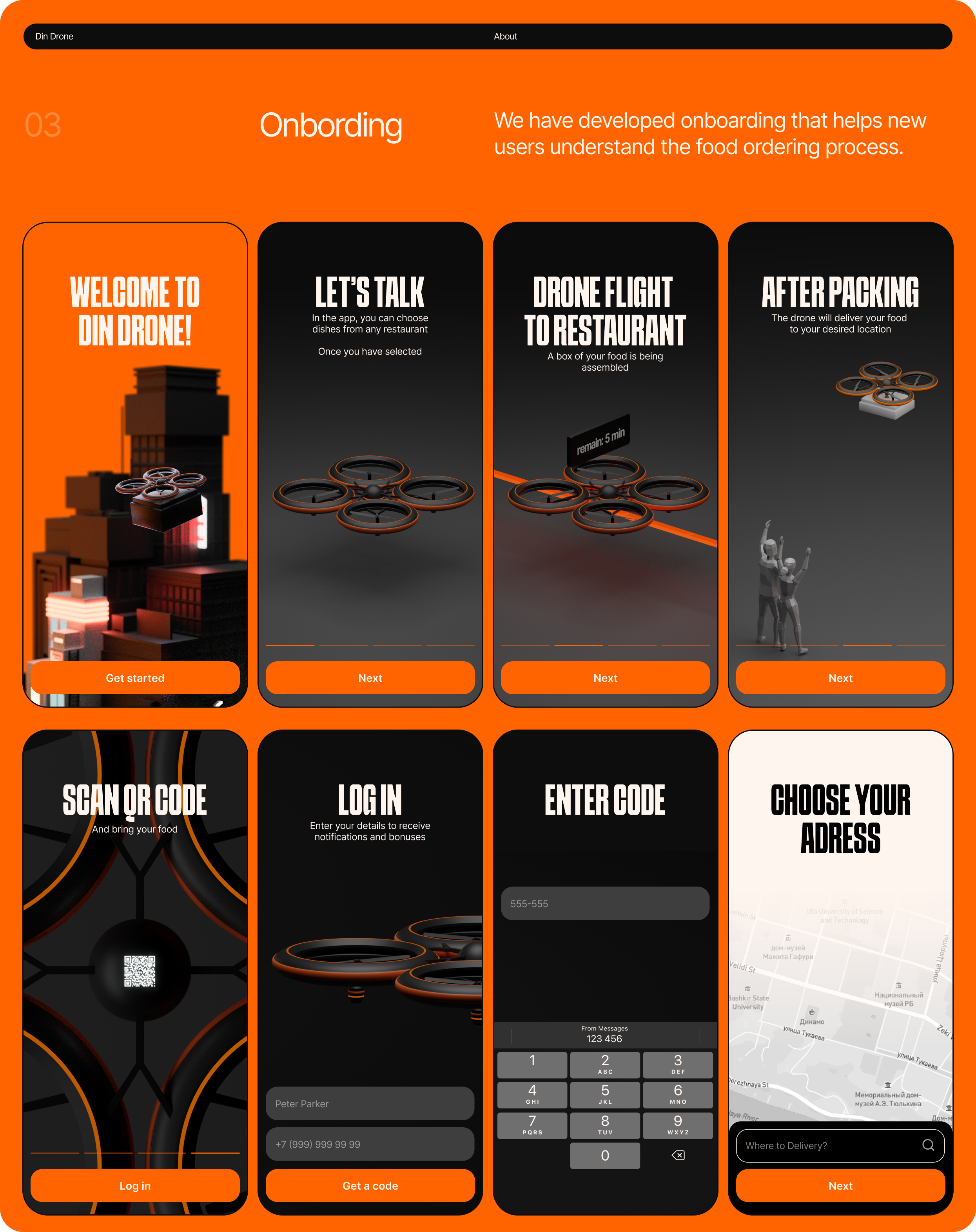 Din Drone / Mobile App Delivery — Изображение №15 — Интерфейсы, Иллюстрация на Dprofile