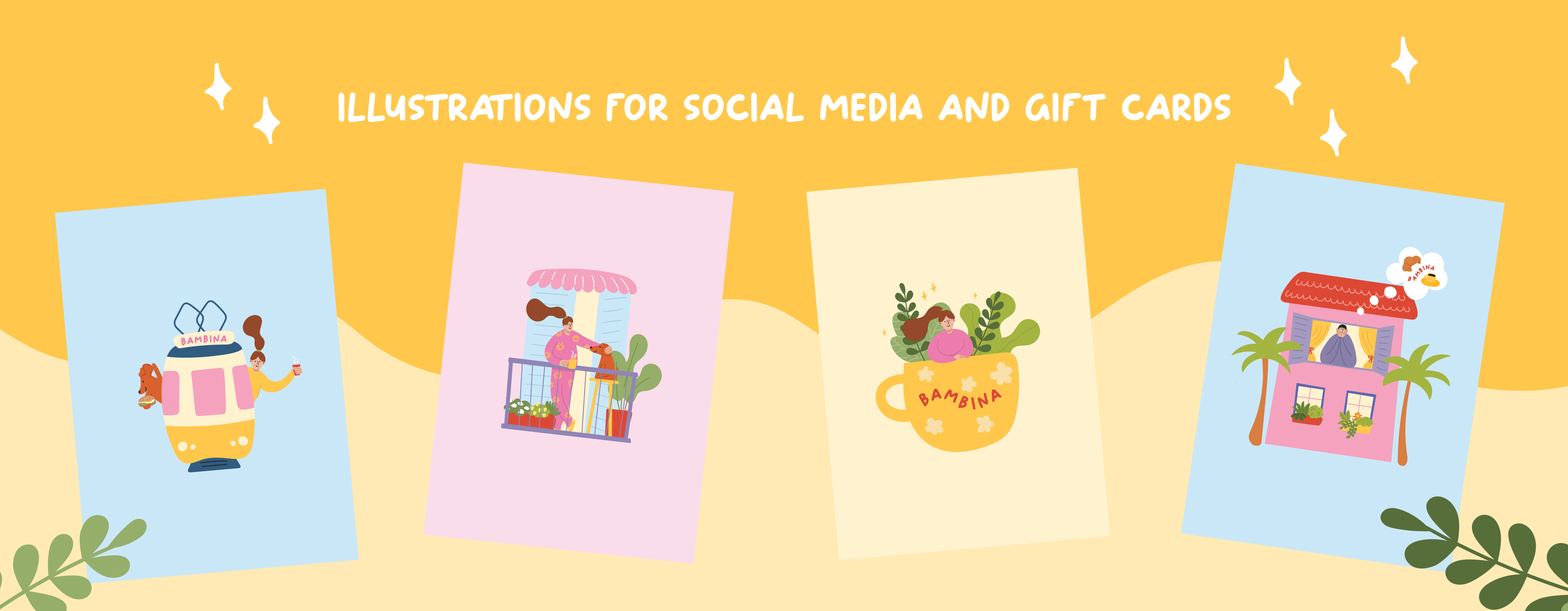 BAMBINA | Branding Illustrations for cafe — Изображение №5 — Иллюстрация на Dprofile
