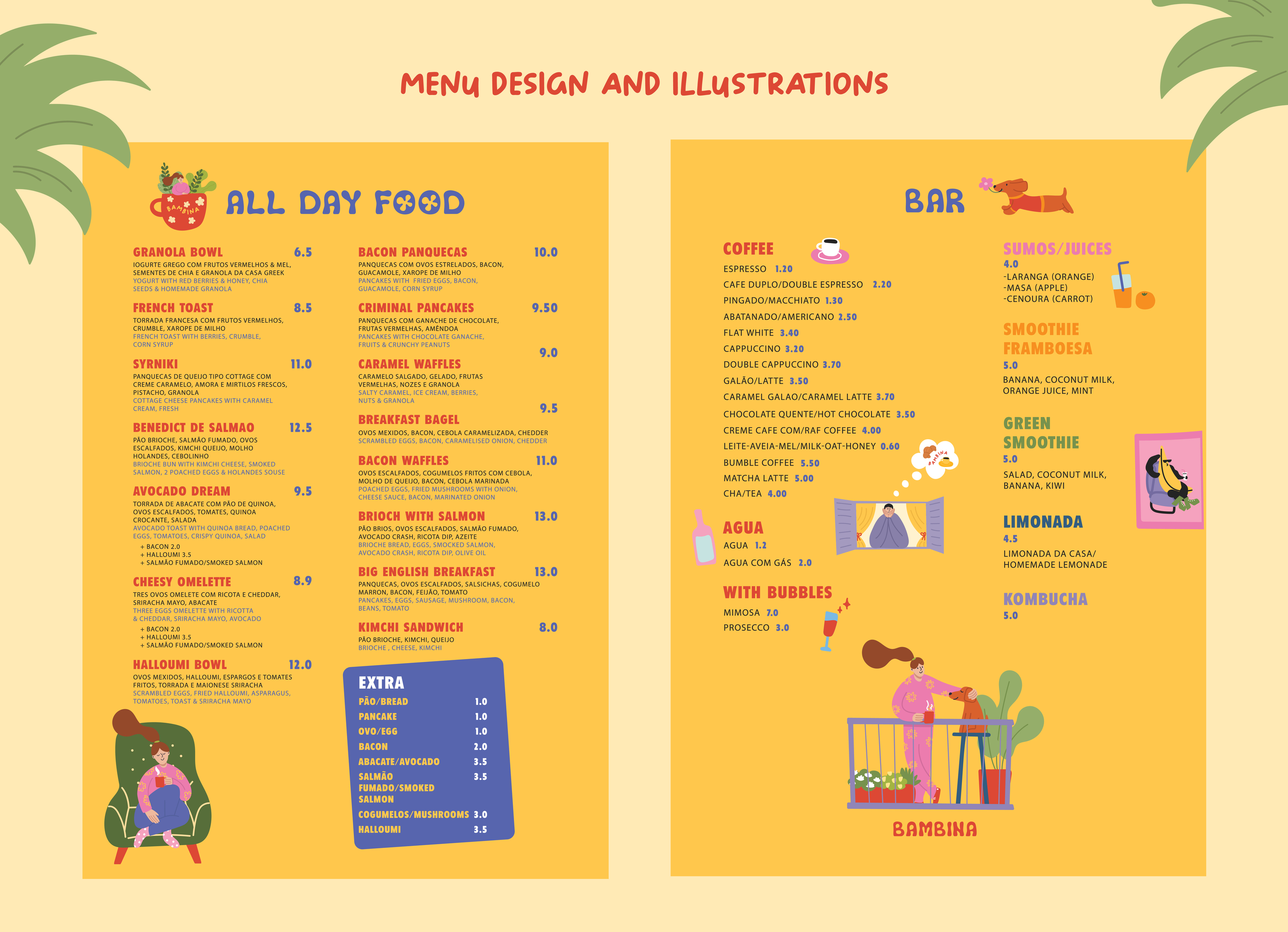 BAMBINA | Branding Illustrations for cafe — Изображение №7 — Иллюстрация на Dprofile