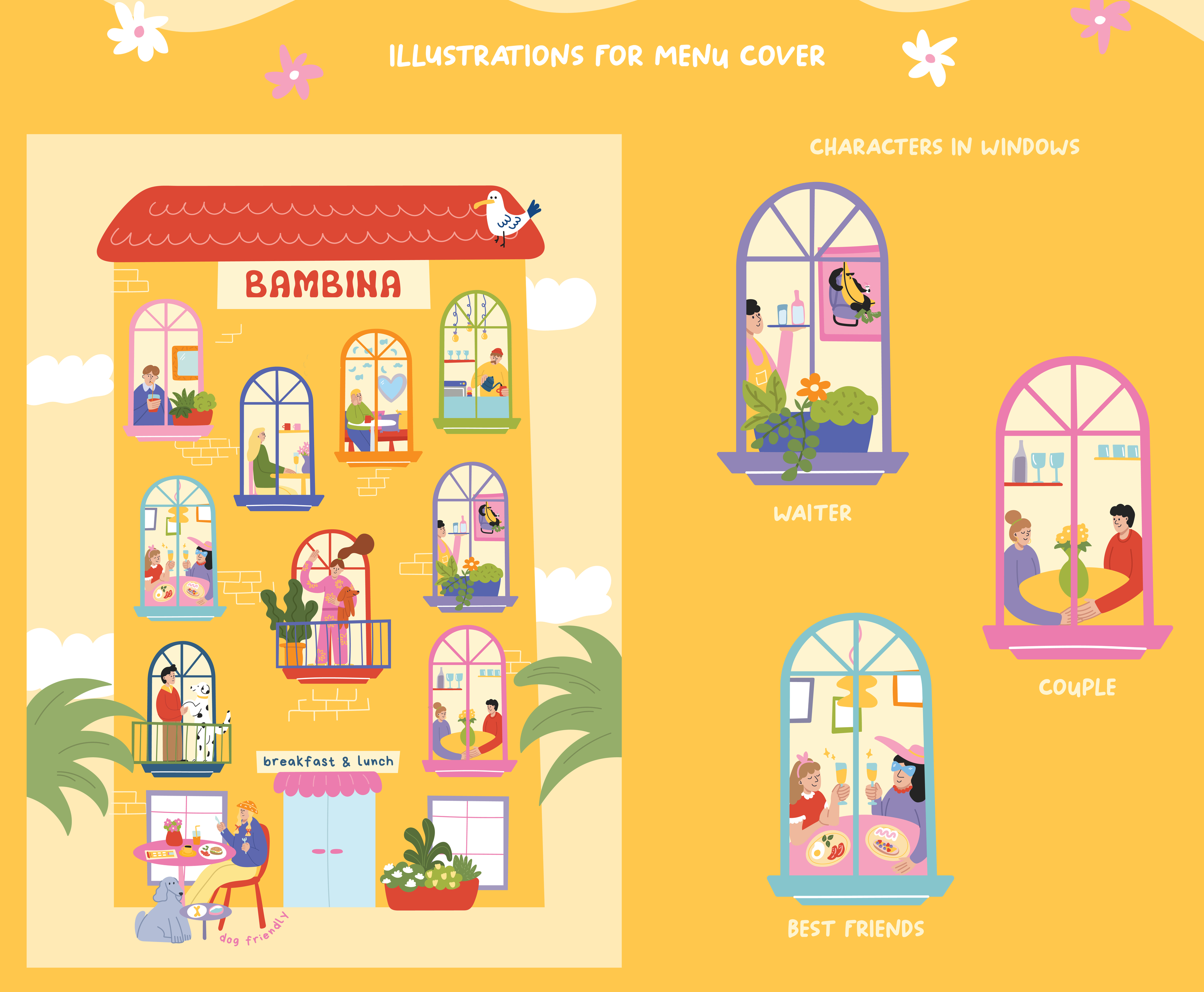 BAMBINA | Branding Illustrations for cafe — Изображение №4 — Иллюстрация на Dprofile