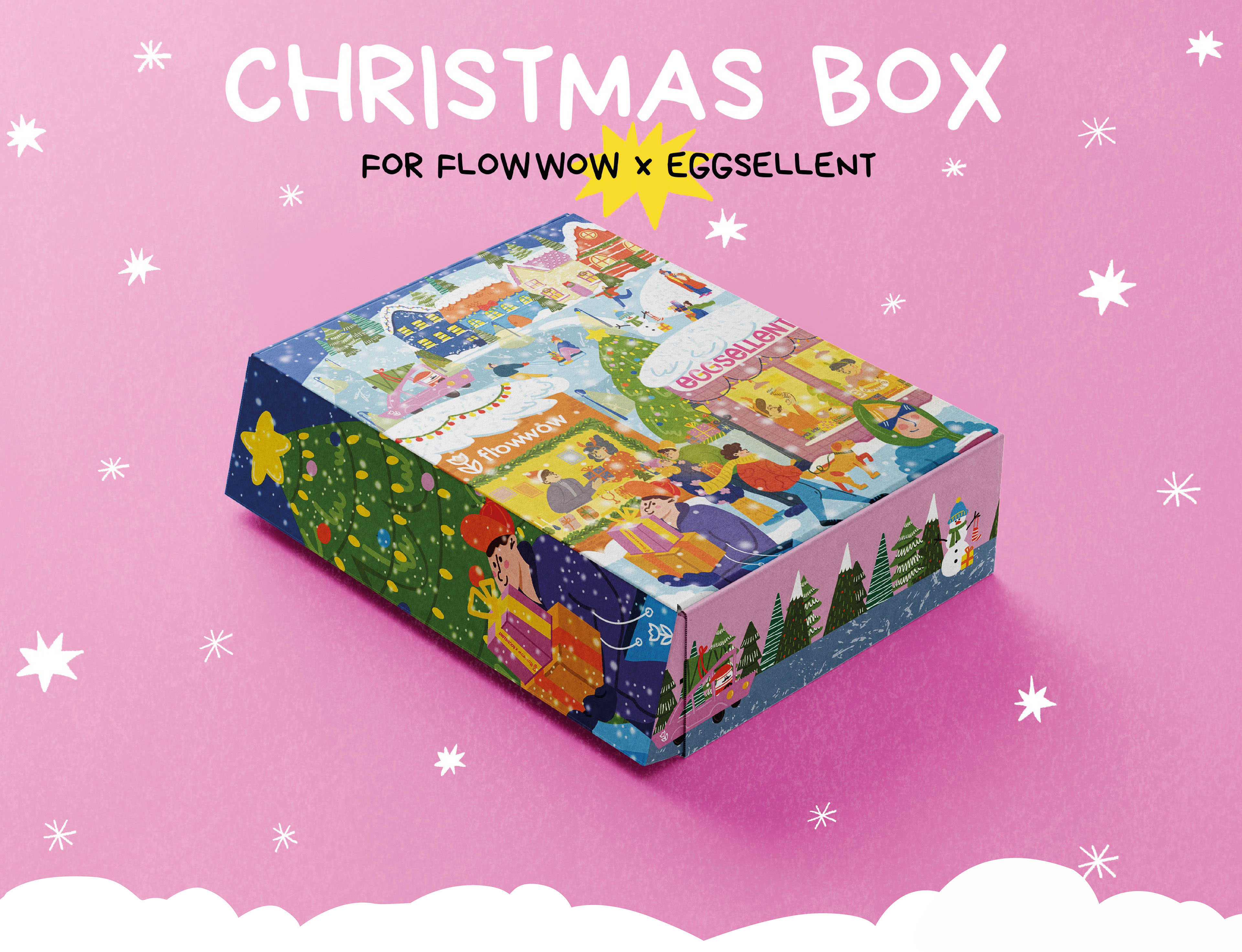 Christmas Box for FLOWWOW x EGGSELLENT — Изображение №1 — Брендинг, Иллюстрация на Dprofile