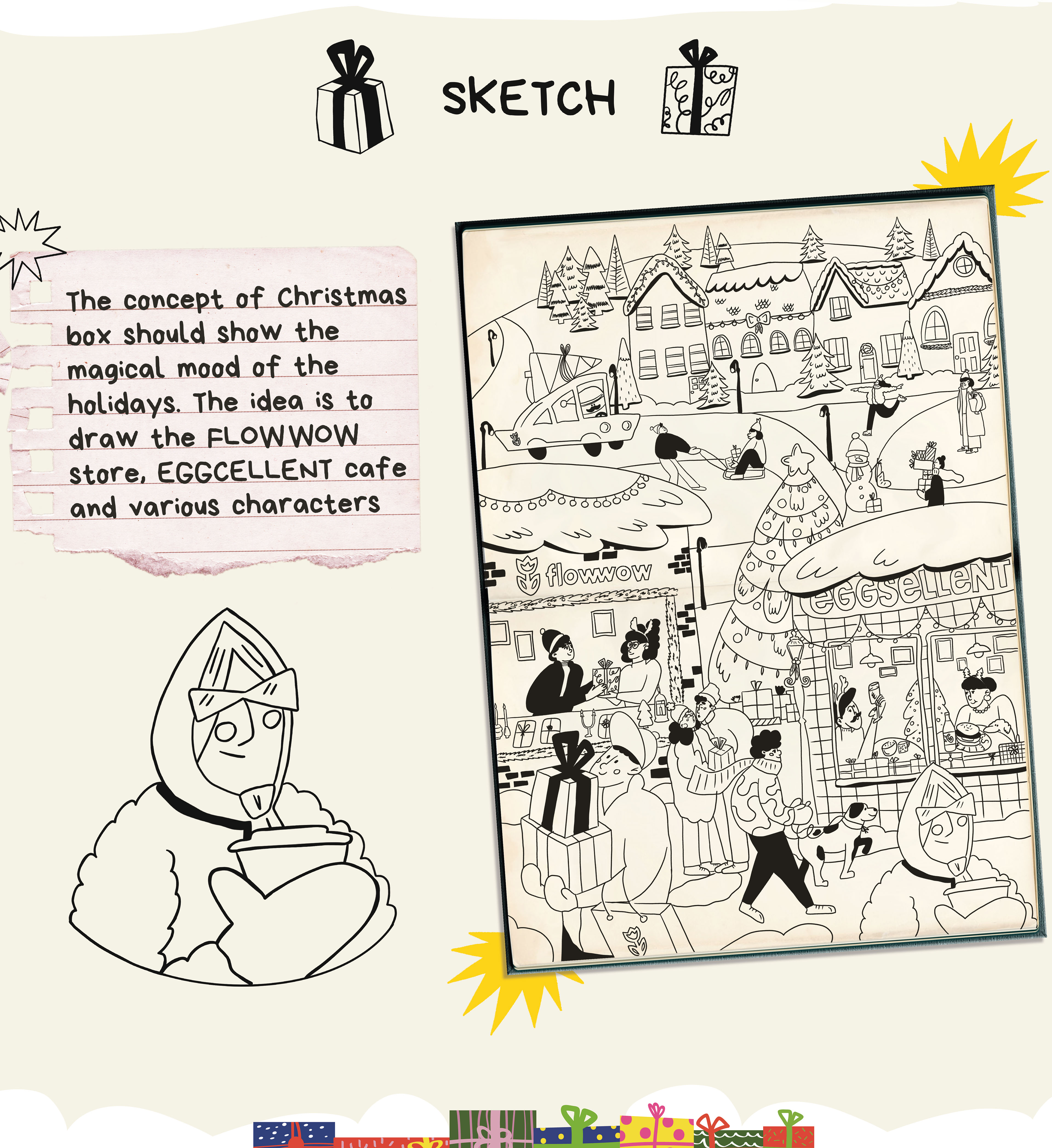 Christmas Box for FLOWWOW x EGGSELLENT — Изображение №2 — Брендинг, Иллюстрация на Dprofile