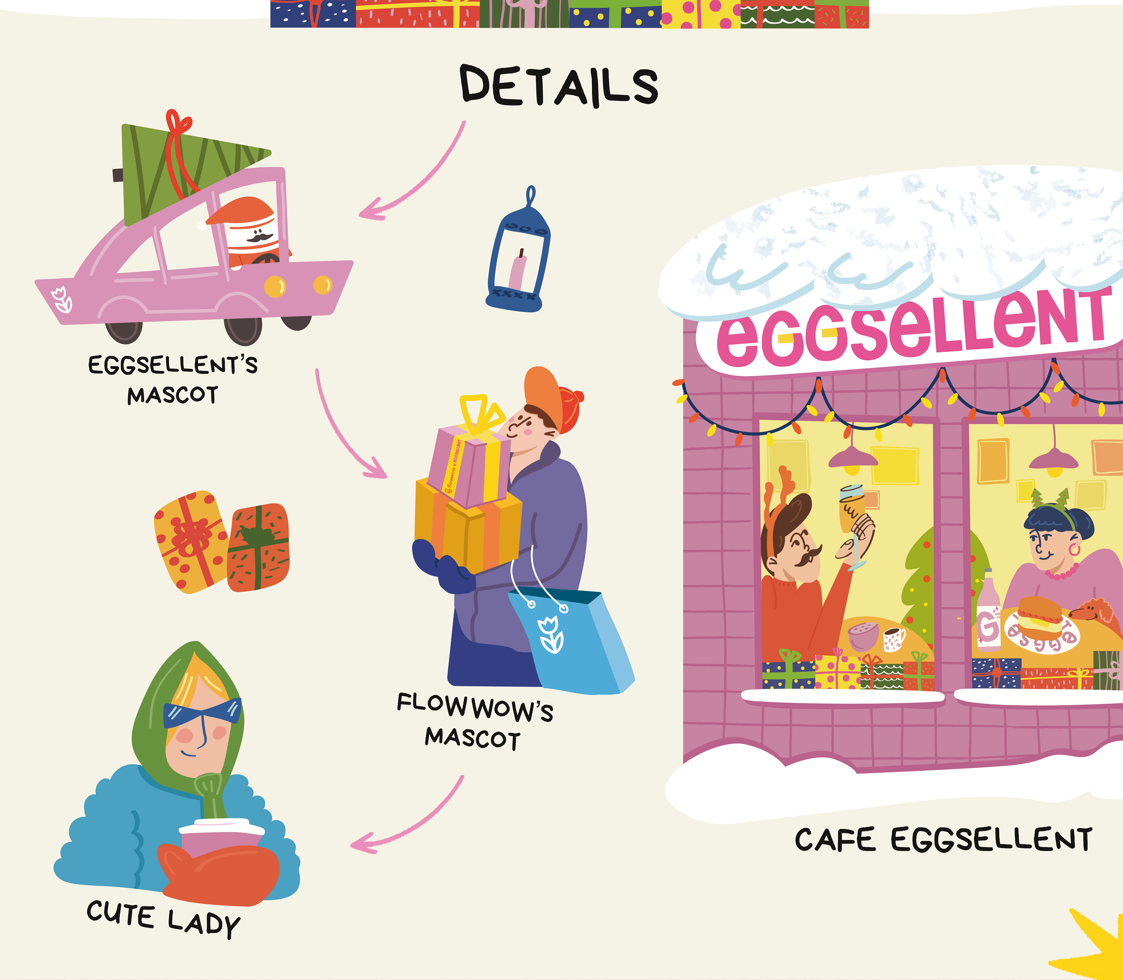 Christmas Box for FLOWWOW x EGGSELLENT — Изображение №3 — Брендинг, Иллюстрация на Dprofile