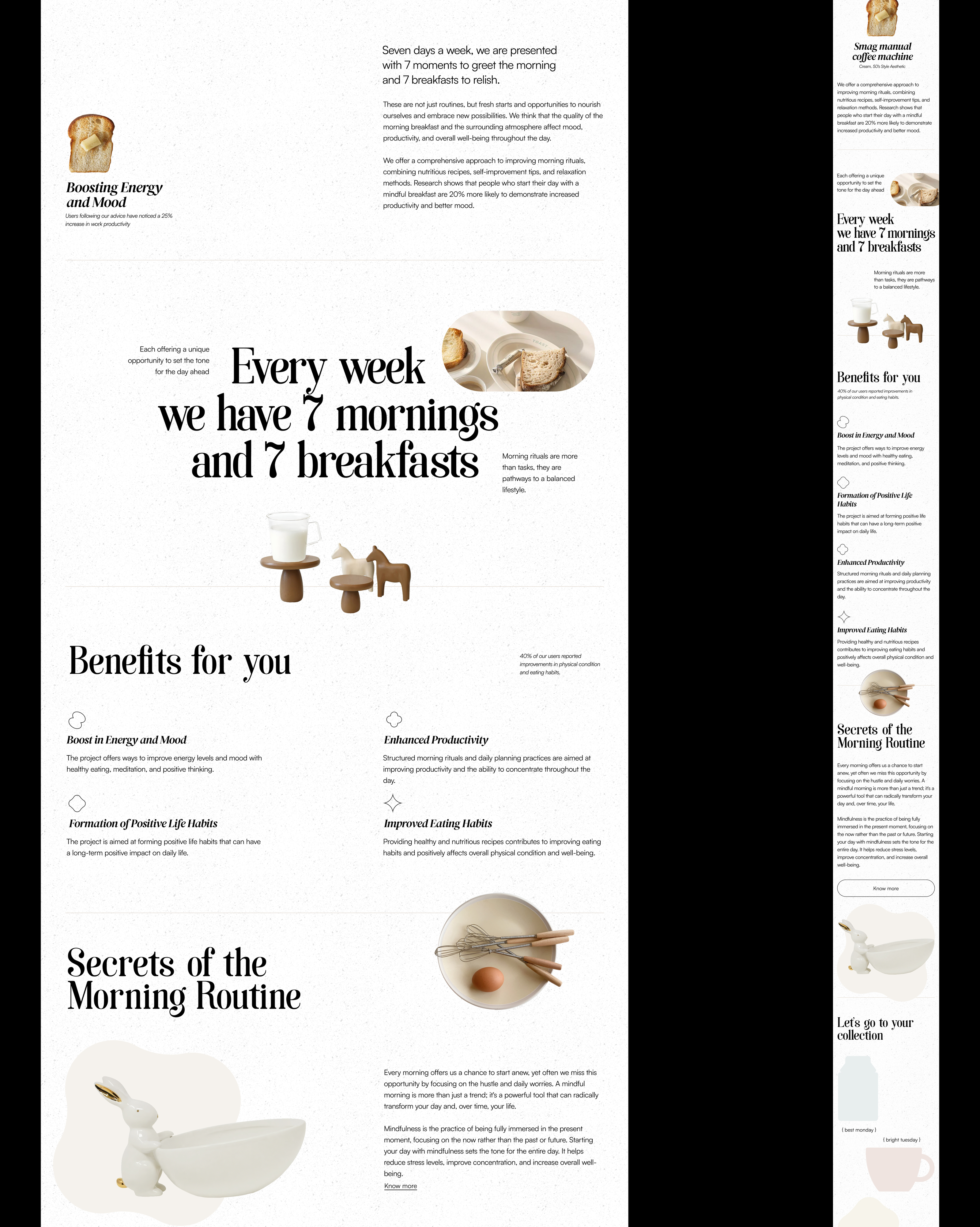 Morning aesthetics website UX/UI DESIGN — Изображение №10 — Интерфейсы, Анимация на Dprofile