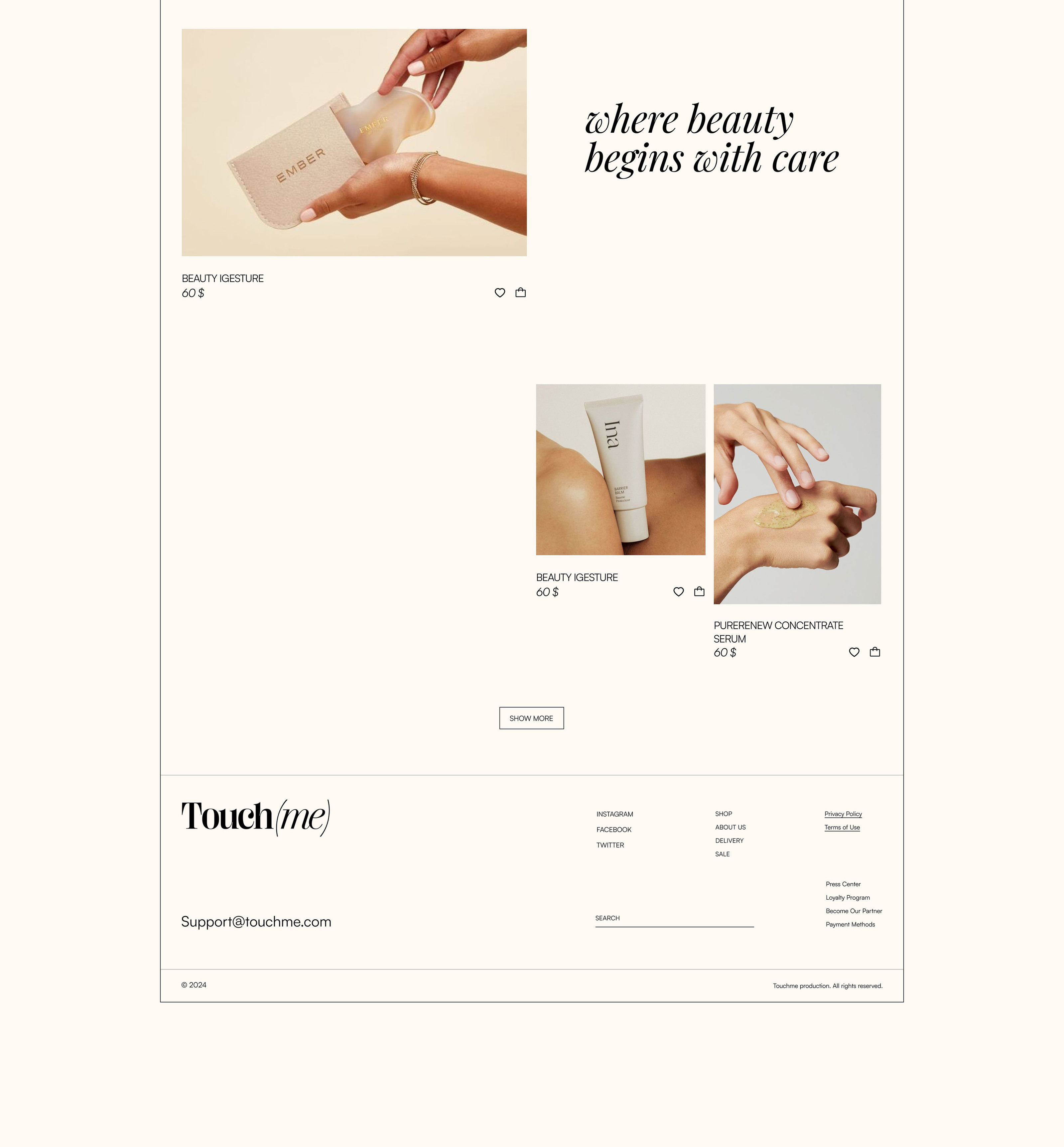 Touch(me) / E-commerce / Skin care / UX/UI Design / — Изображение №14 — Интерфейсы, Брендинг на Dprofile