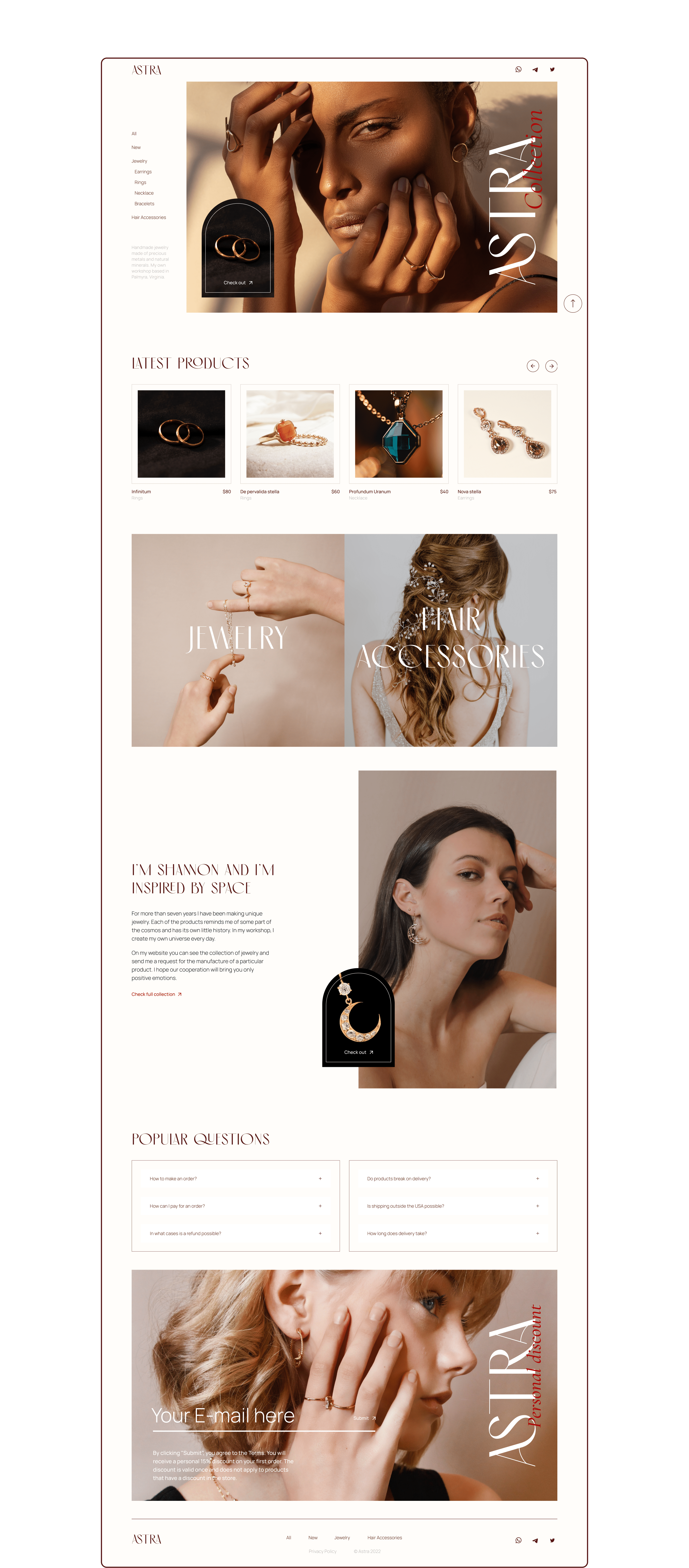 Astra Jewelry - Online Shop — Изображение №2 — Интерфейсы на Dprofile