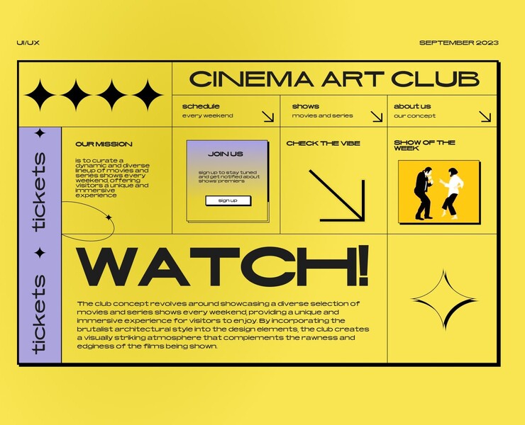 Cinema Art Club — Интерфейсы на Dprofile