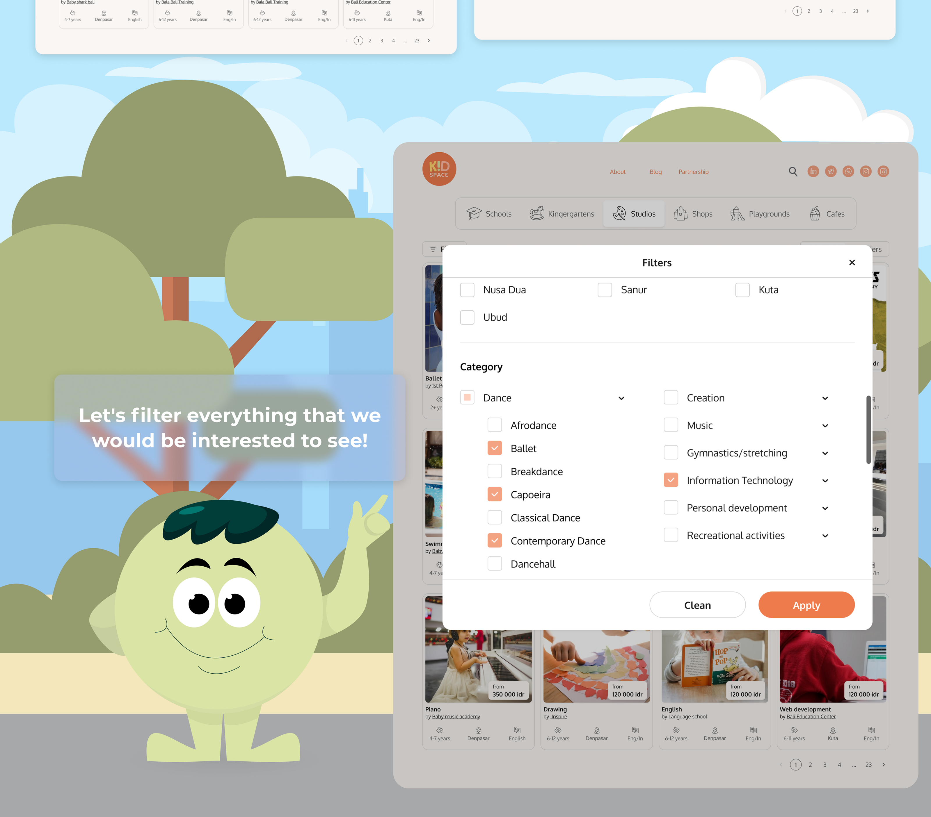 KidSpace – kid's activities and education in one place — Изображение №6 — Интерфейсы, Брендинг на Dprofile