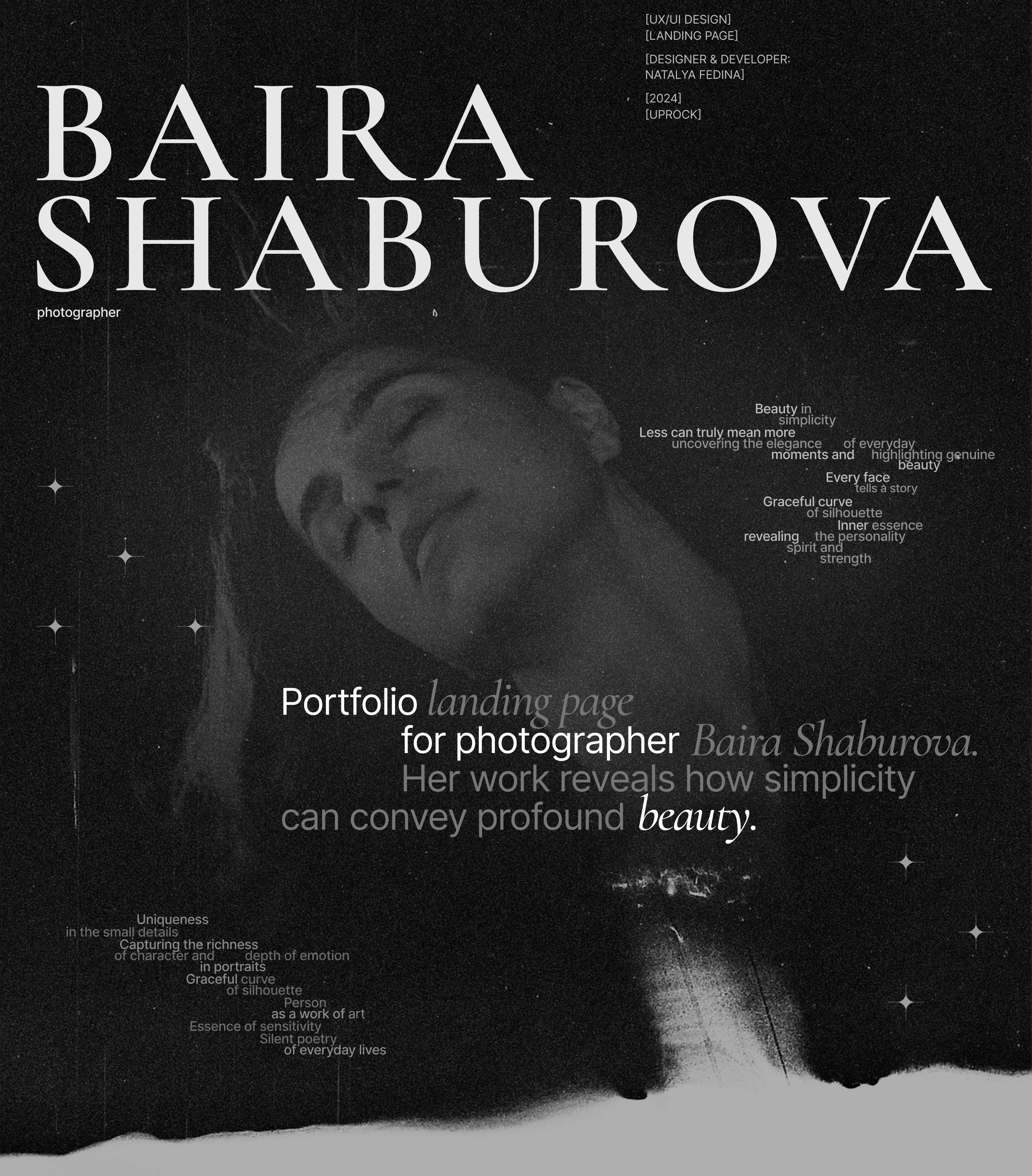 Baira Shaburova | Photographer | Landing page — Изображение №1 — Интерфейсы, Анимация на Dprofile
