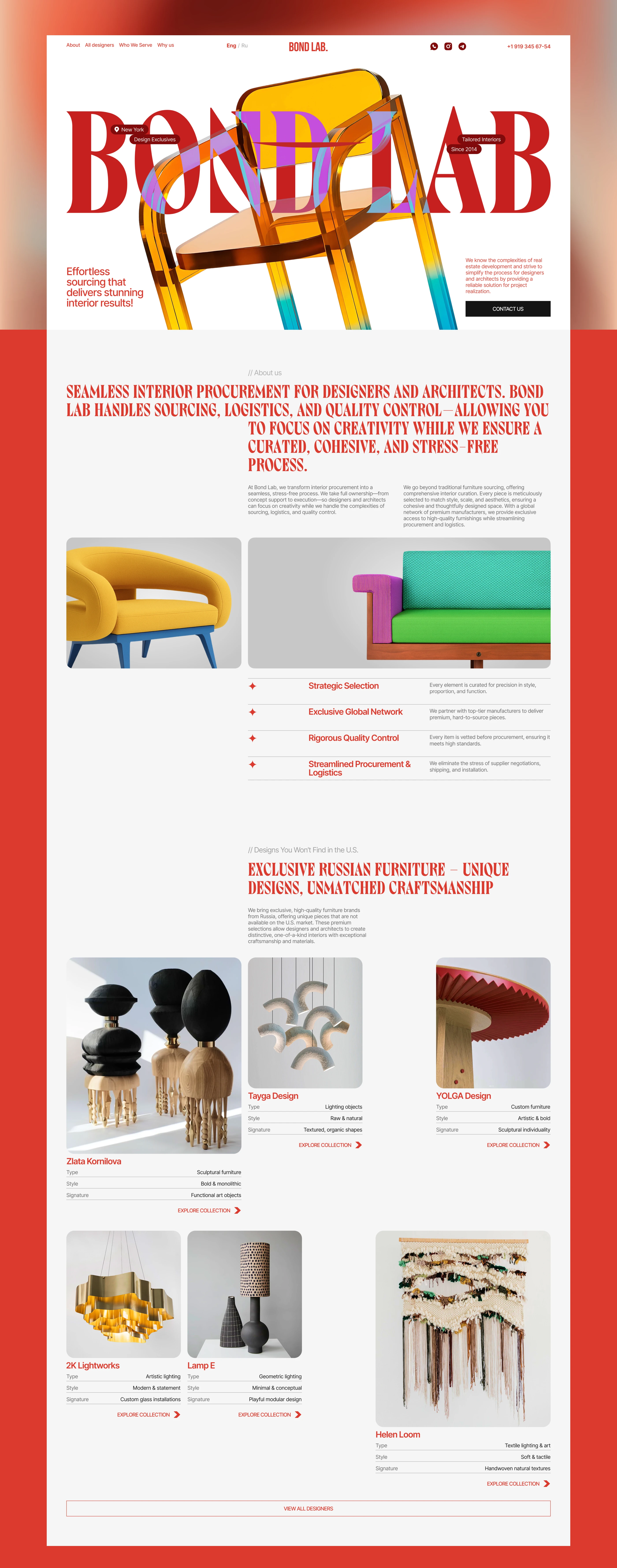 Bond Lab | Interior | Furniture | Ecommerce — Изображение №2 — Интерфейсы на Dprofile