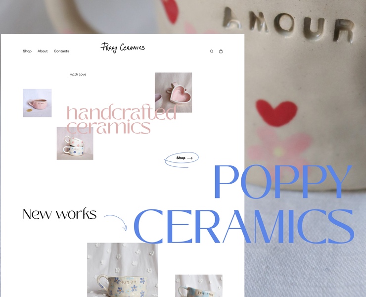 Online store of Poppy Ceramics | UX/UI design — Интерфейсы, Маркетинг на Dprofile