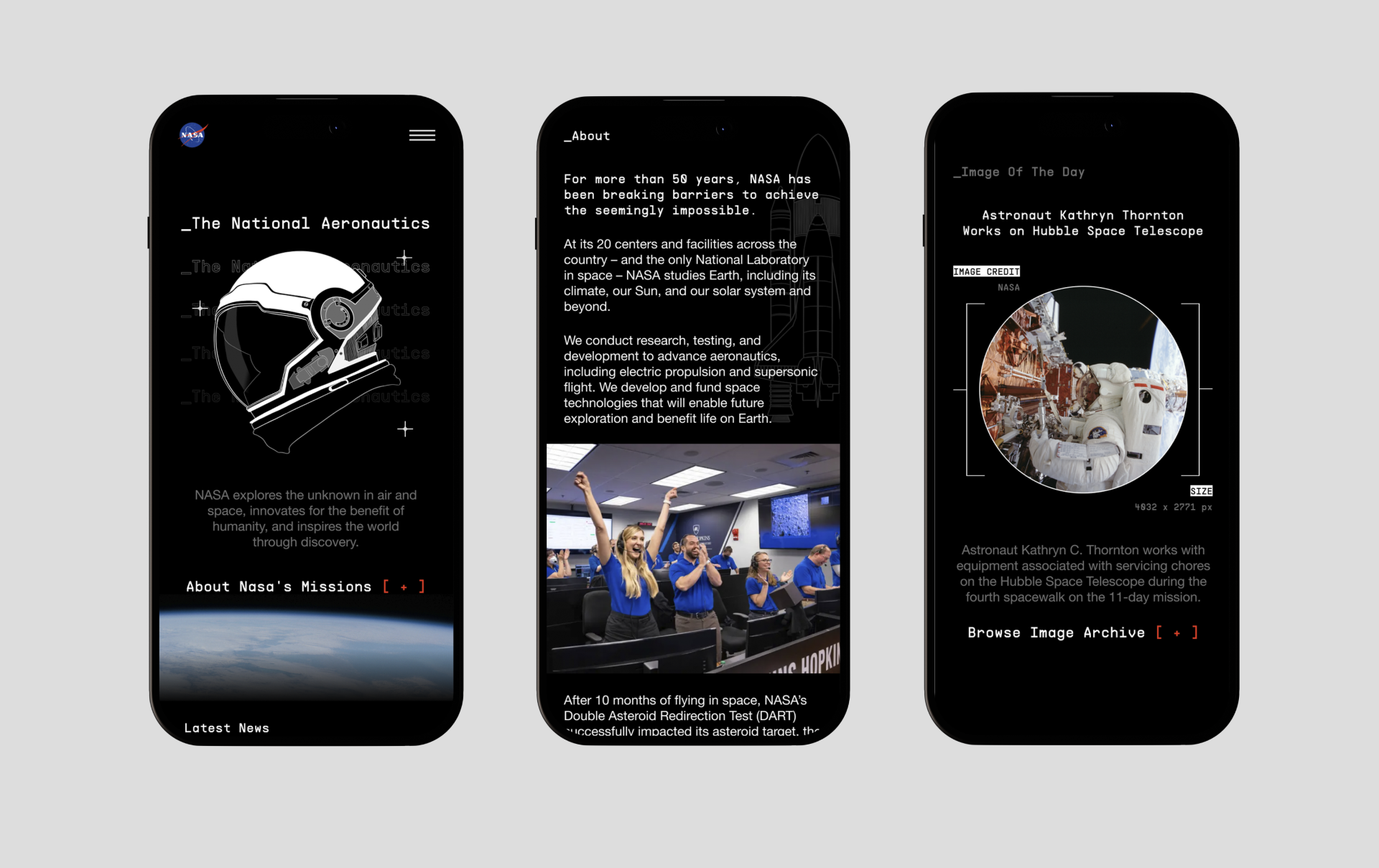 NASA | Corporate Website — Изображение №3 — Интерфейсы, Анимация на Dprofile