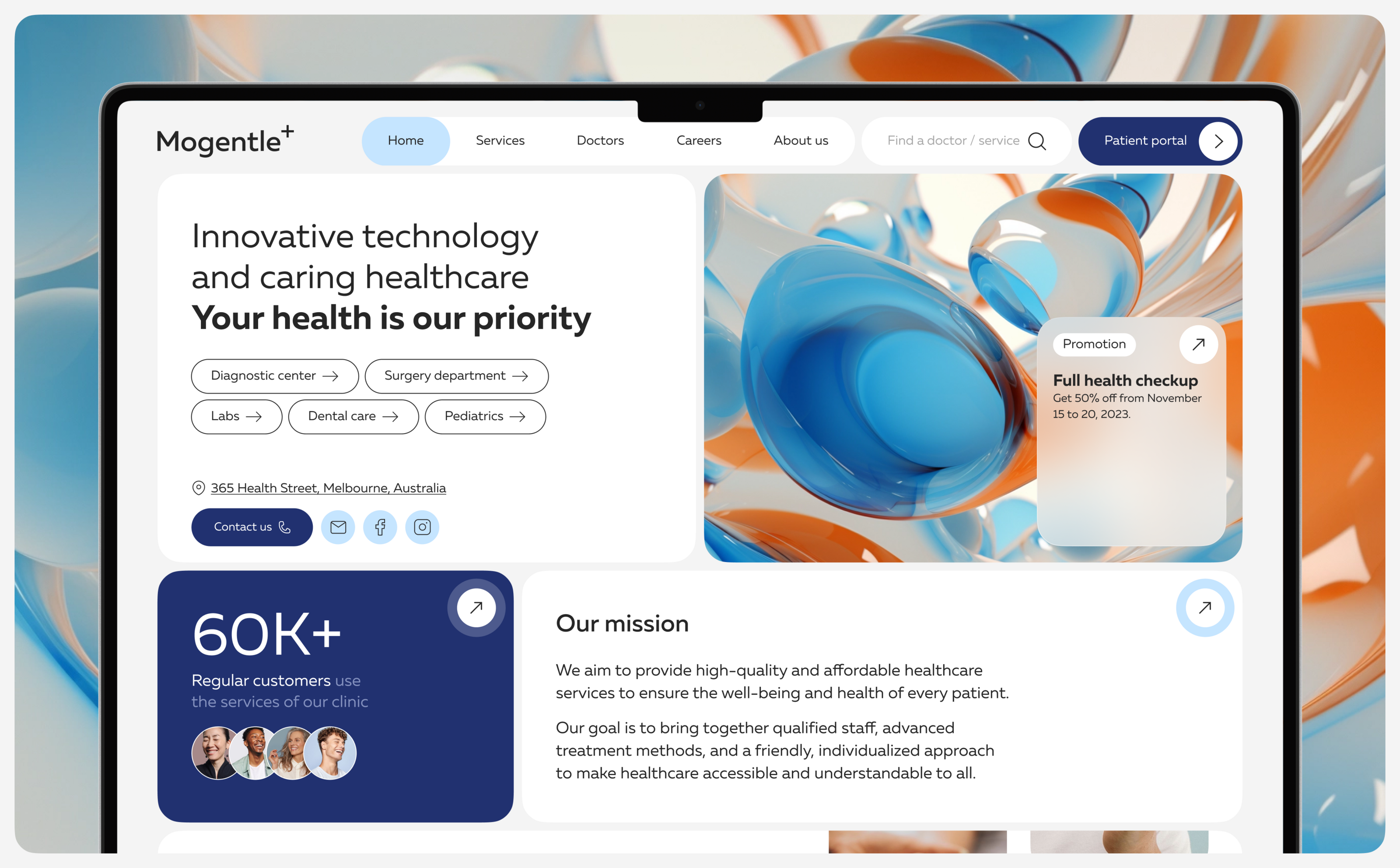 Mogentle clinic / Website design / UI UX / Branding — Изображение №1 — Интерфейсы, Брендинг на Dprofile