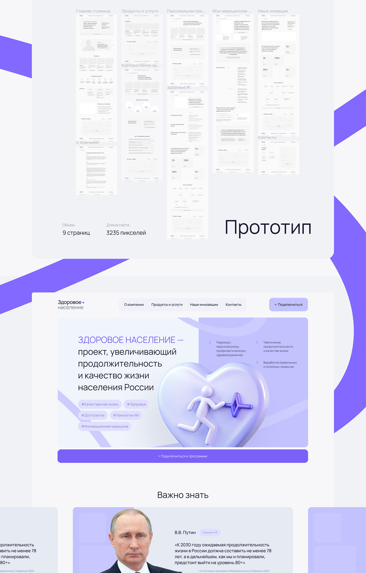 Инвестиции здоровье медицина ИИ AI health сайт site — Изображение №2 — Интерфейсы, Маркетинг на Dprofile